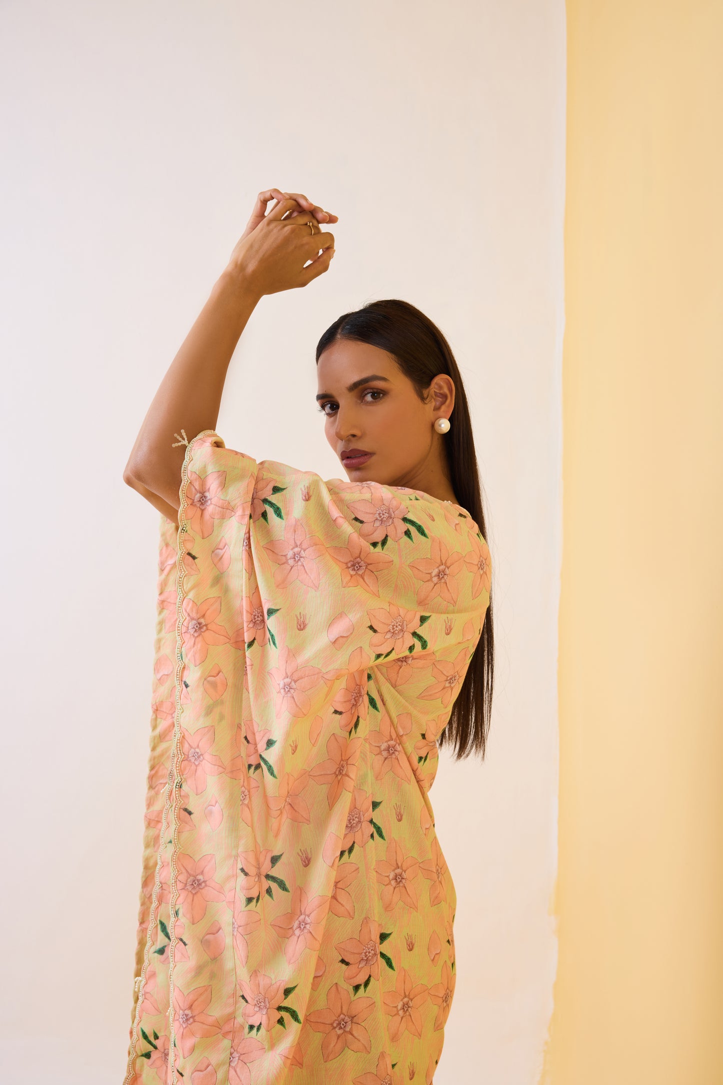 The Matcha Green Rose-Bud Kaftan Set