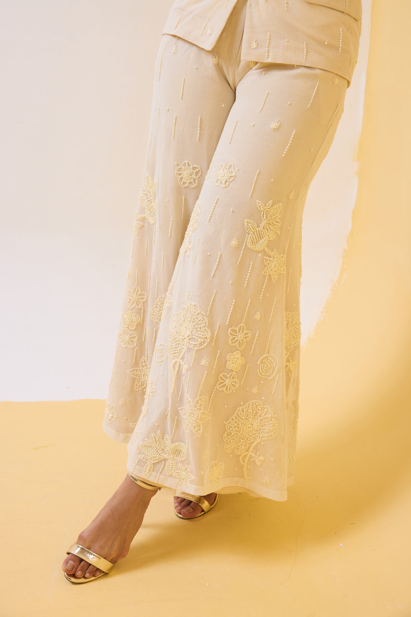 The Ivory Tulle Bustier Sharara Set