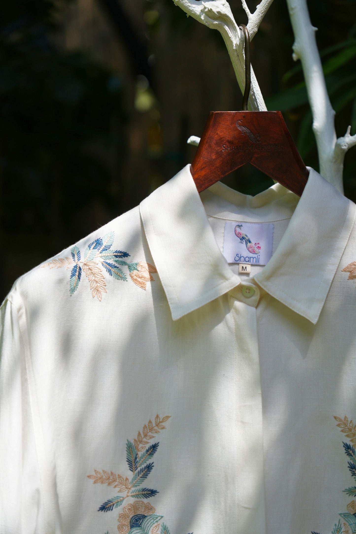 Oversize ivory linen shirt