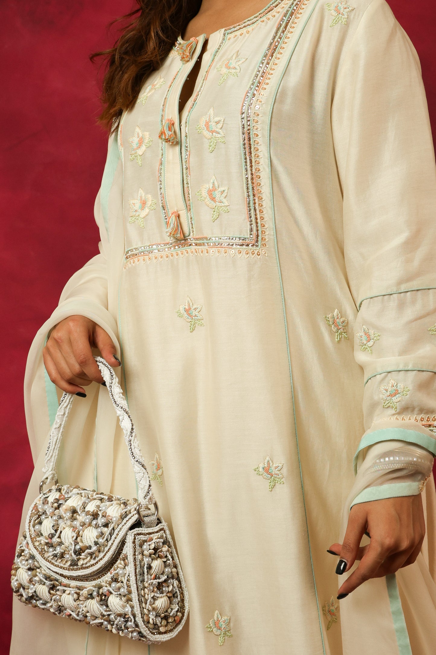 The Eternal Ivory Panneled Kurta Set