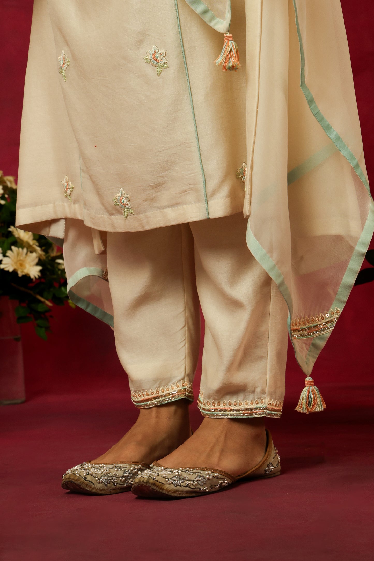 The Eternal Ivory Panneled Kurta Set