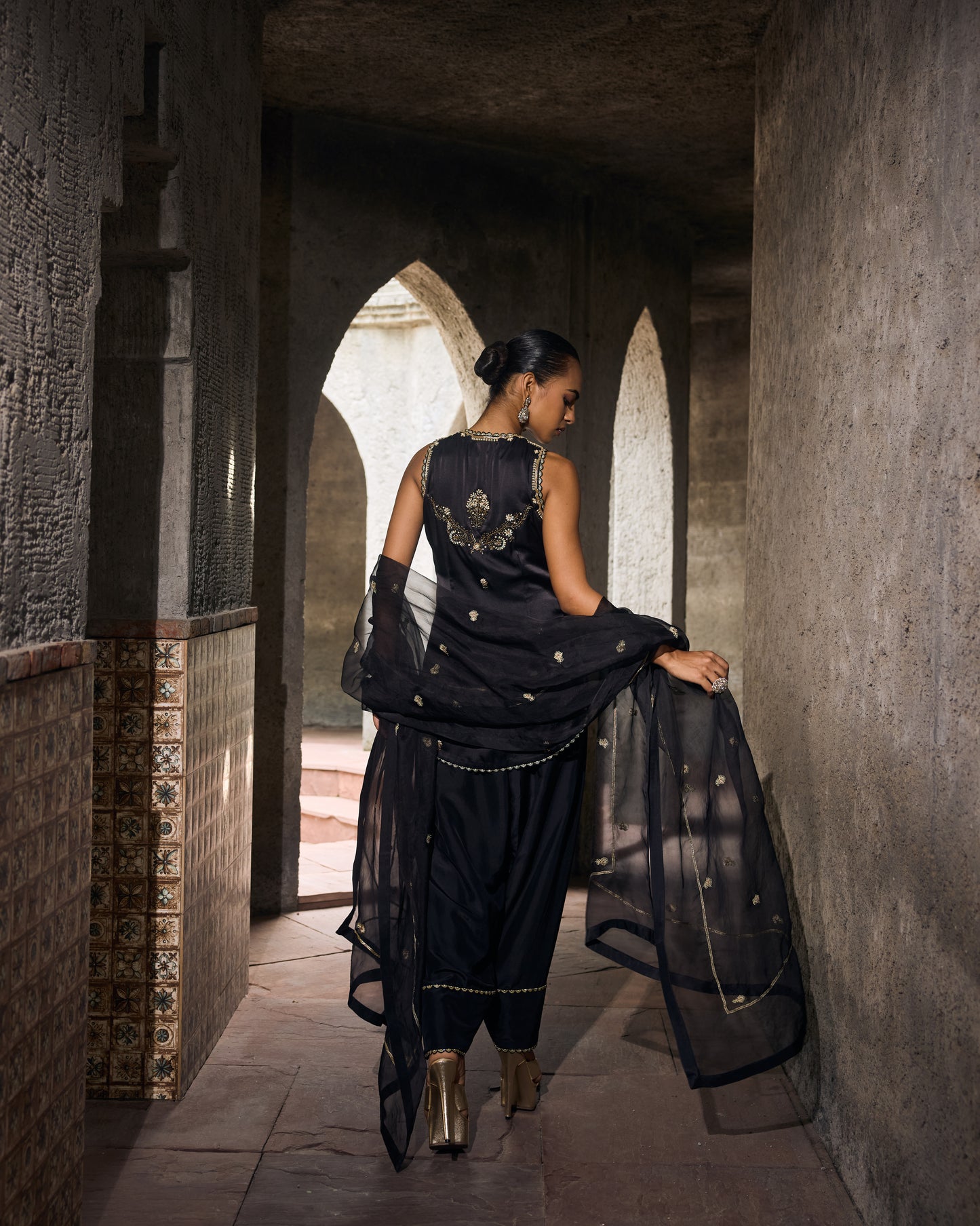 The Eternal Rich Black Kurti & Salwar Set
