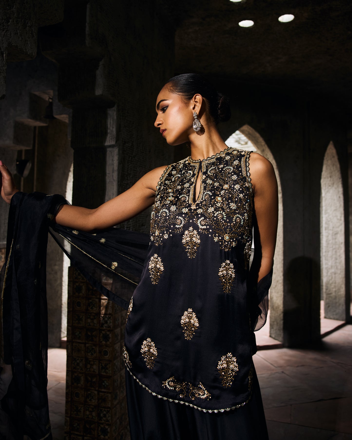 The Eternal Rich Black Kurti & Salwar Set