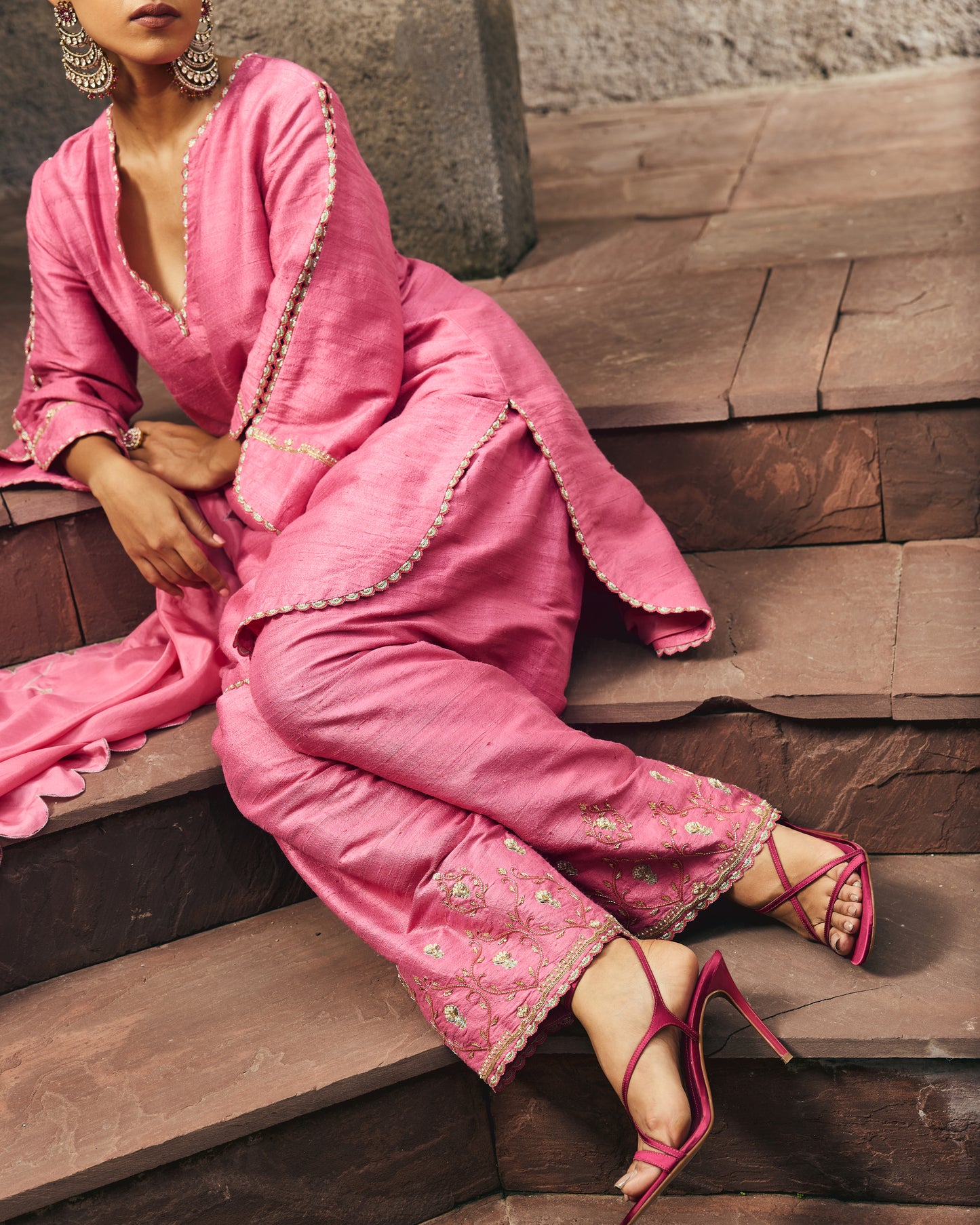 The Eternal Rose-Pink Kurta & Salwar Set