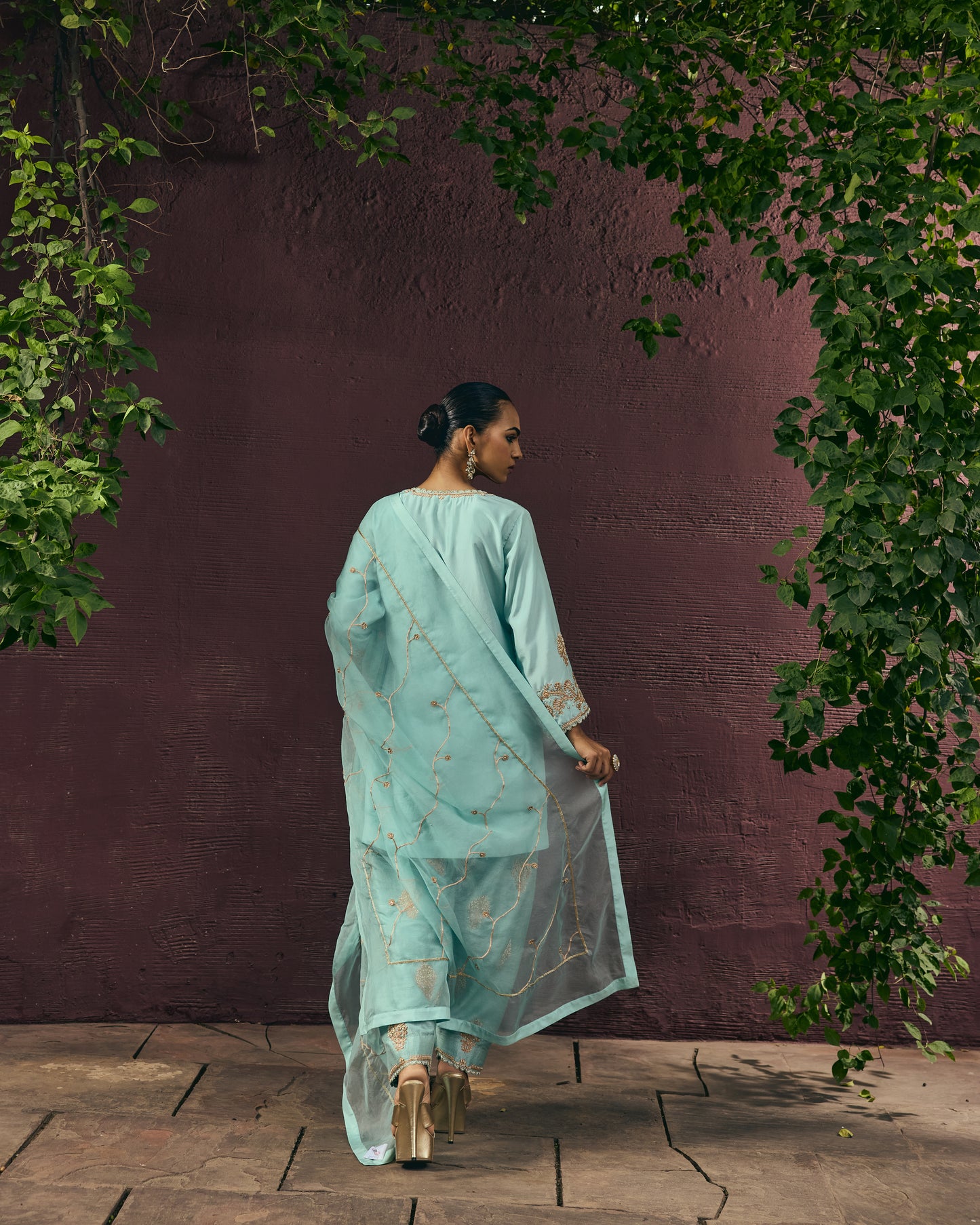 The Eternal Aqua Blue Classic Kurta & Salwar Set