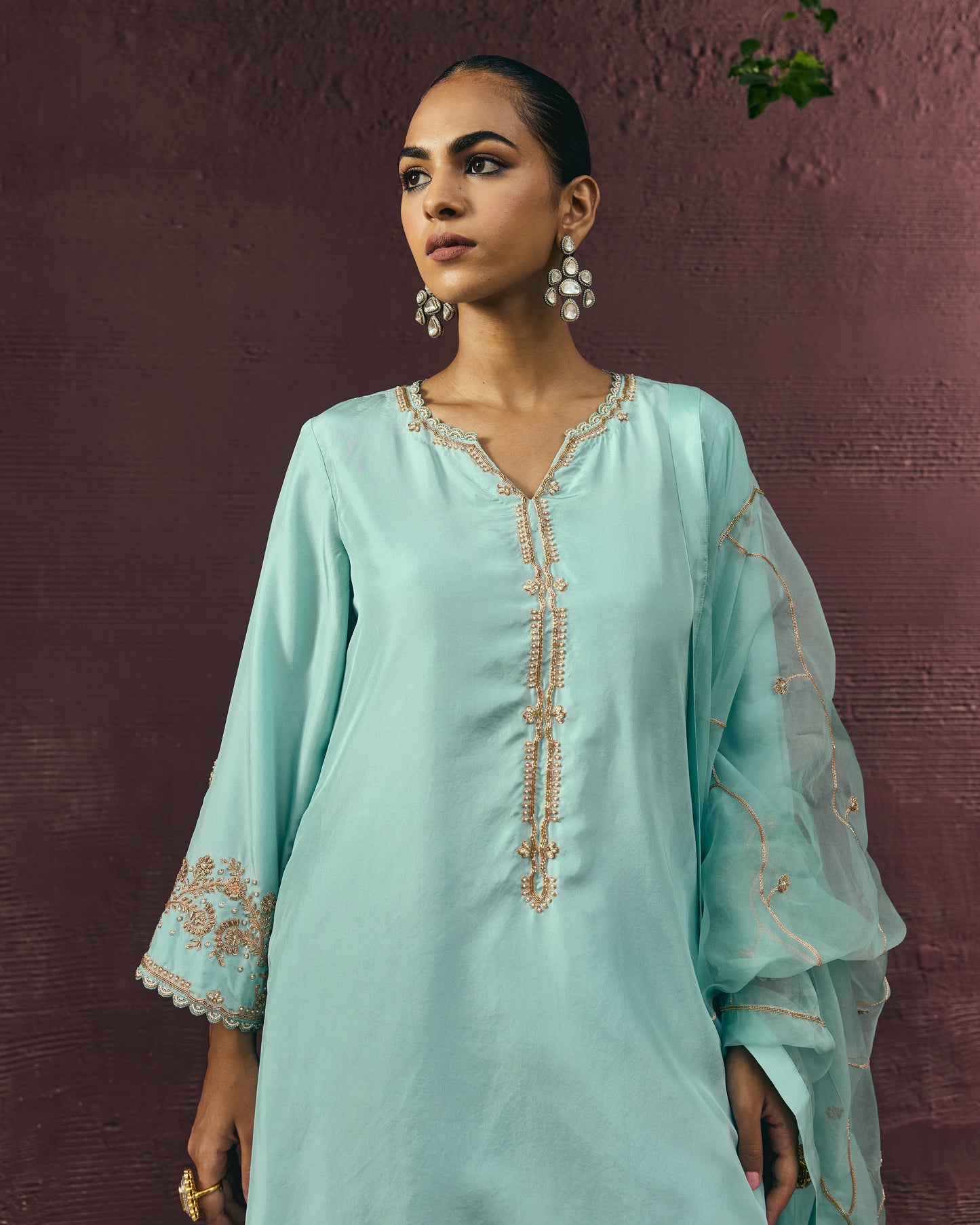 The Eternal Aqua Blue Classic Kurta & Salwar Set