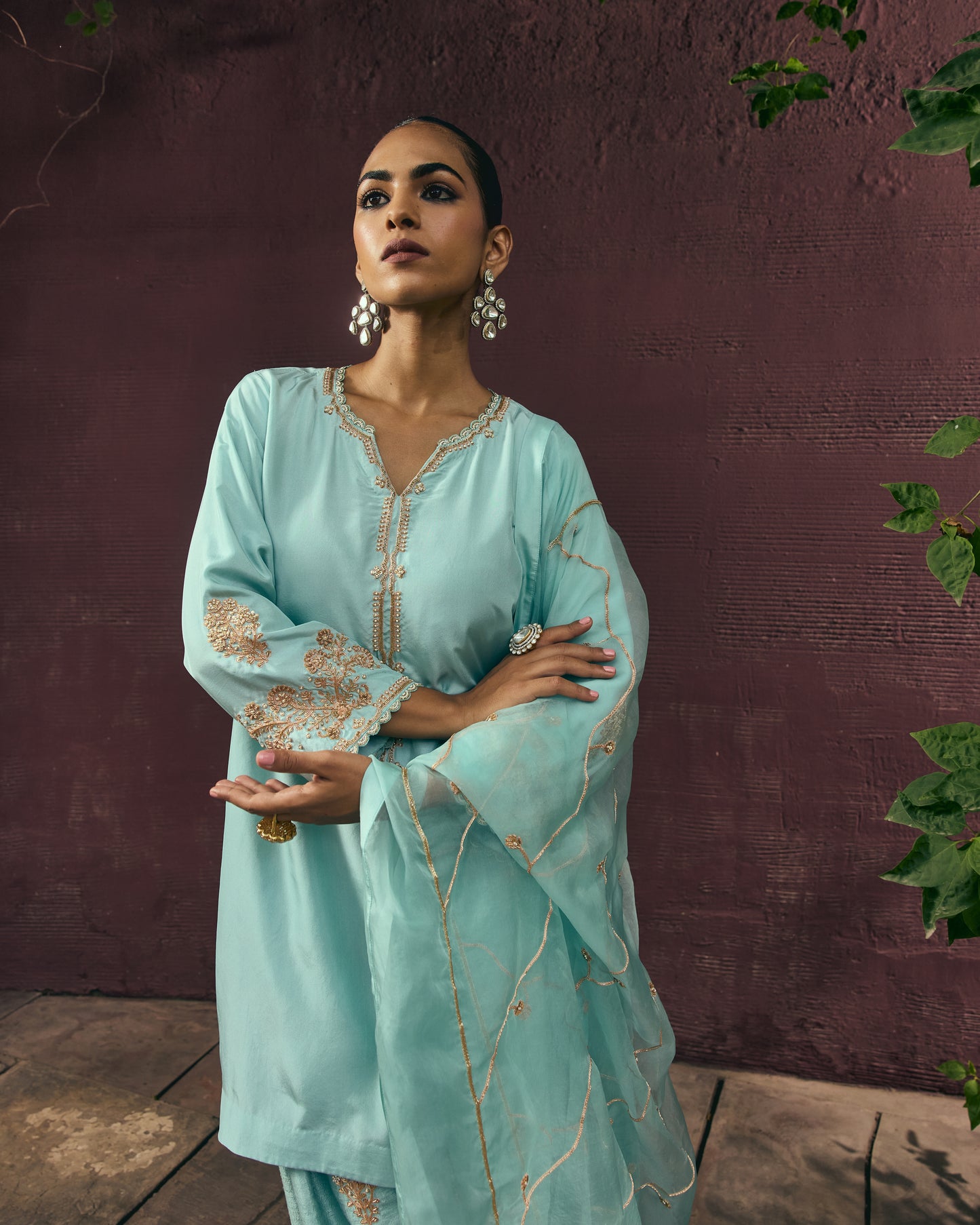 The Eternal Aqua Blue Classic Kurta & Salwar Set