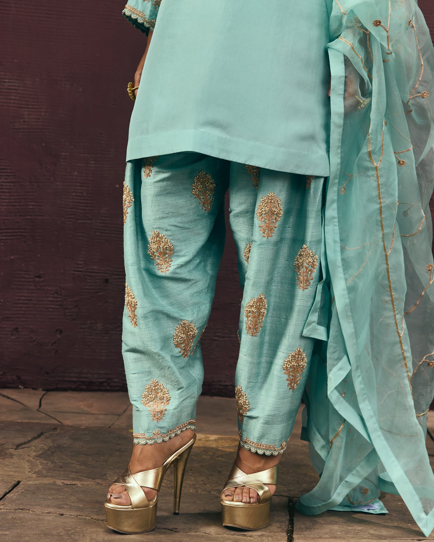 The Eternal Aqua Blue Classic Kurta & Salwar Set
