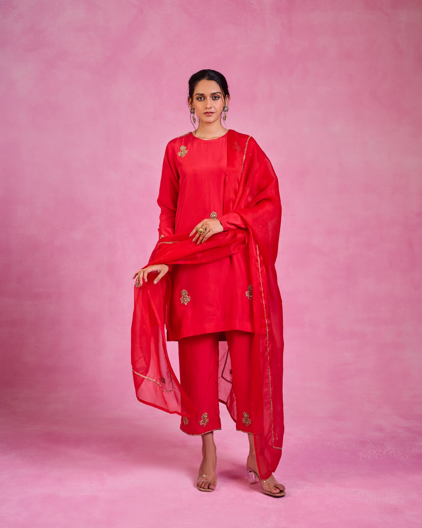 The Eternal Scarlet-Red kurta set