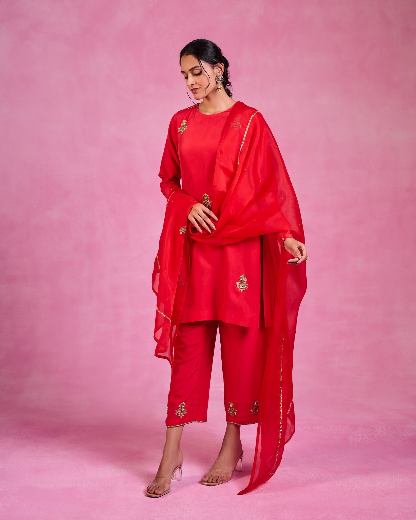 The Eternal Scarlet-Red kurta set