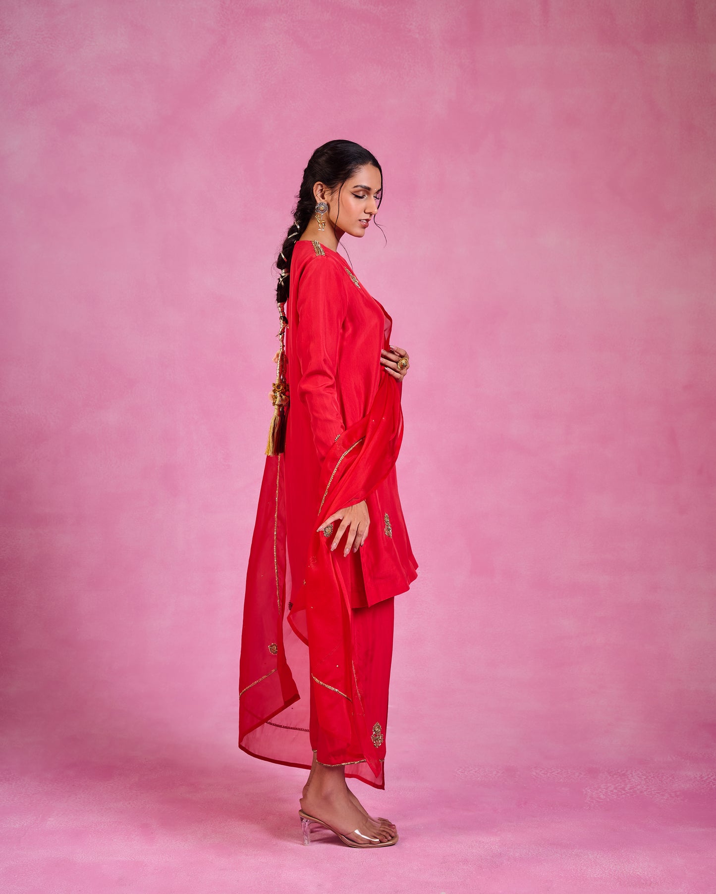 The Eternal Scarlet-Red kurta set