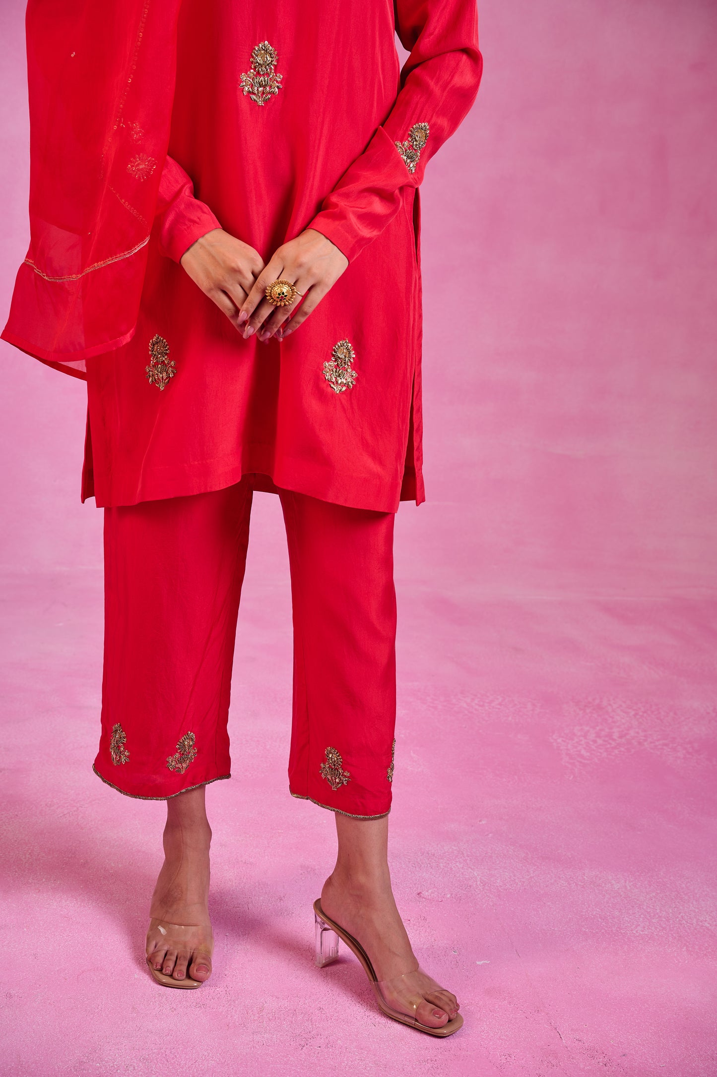 The Eternal Scarlet-Red kurta set