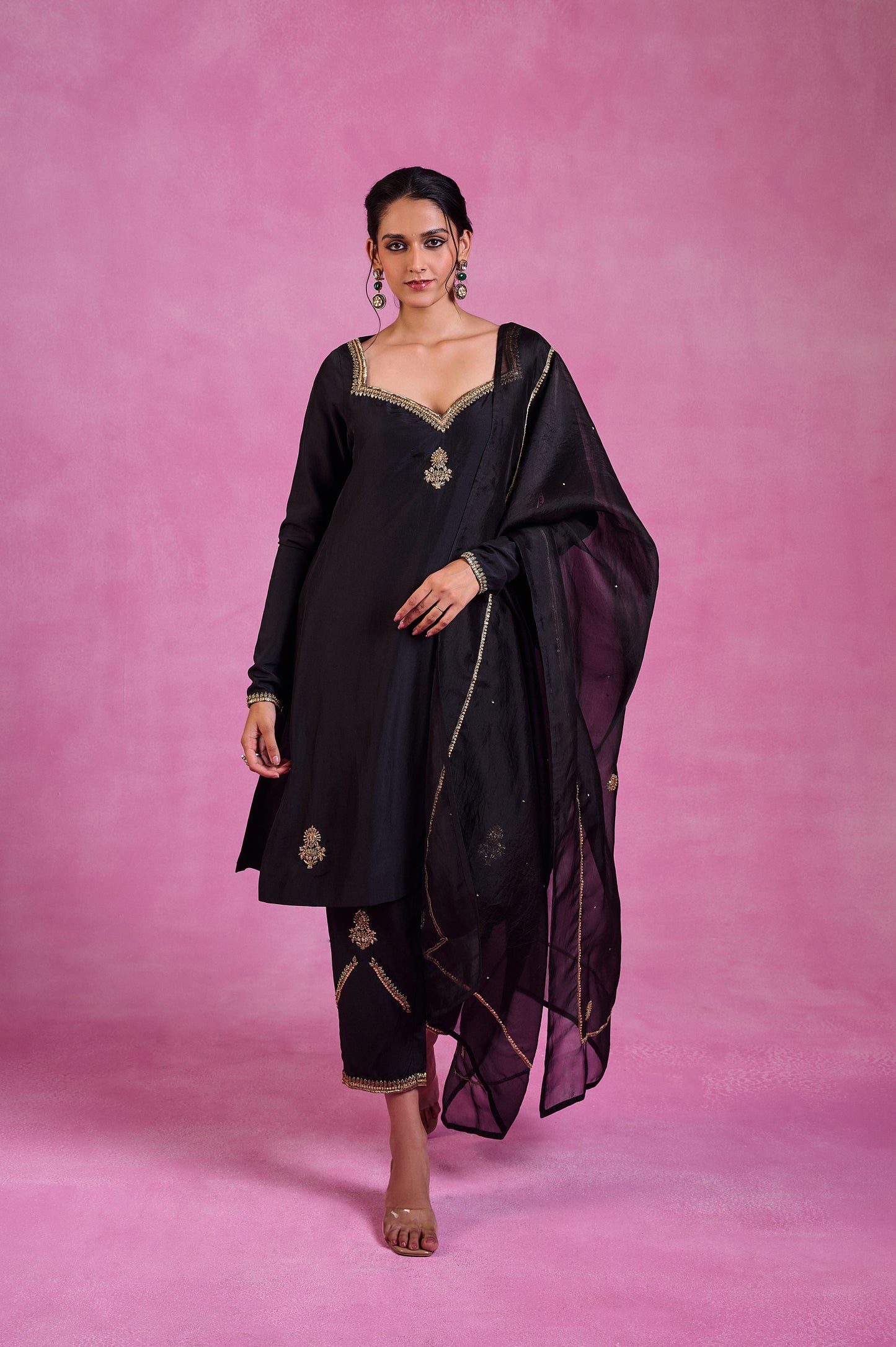 The Eternal Black-Ebony A-Line Kurta set