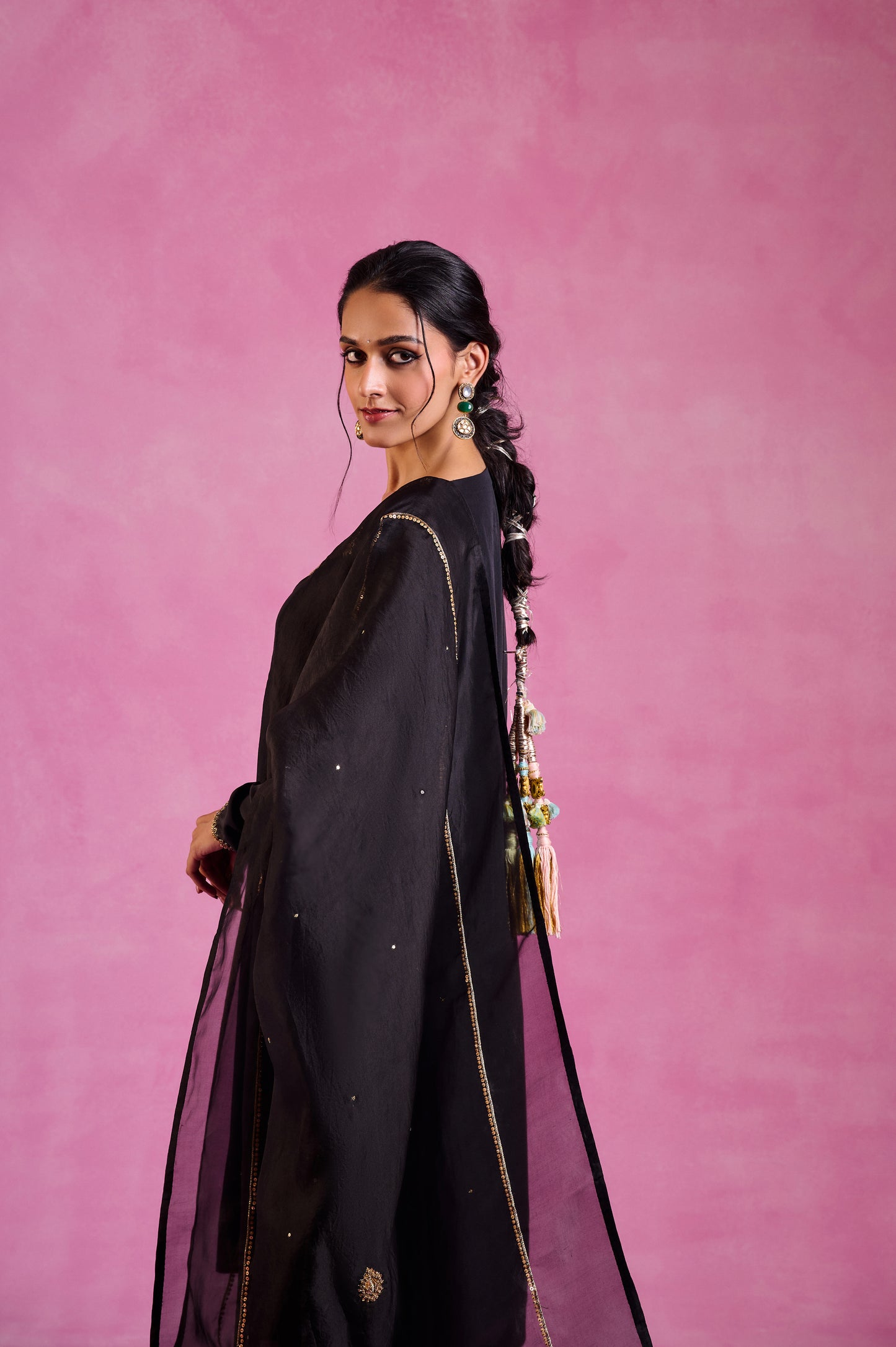 The Eternal Black-Ebony A-Line Kurta set