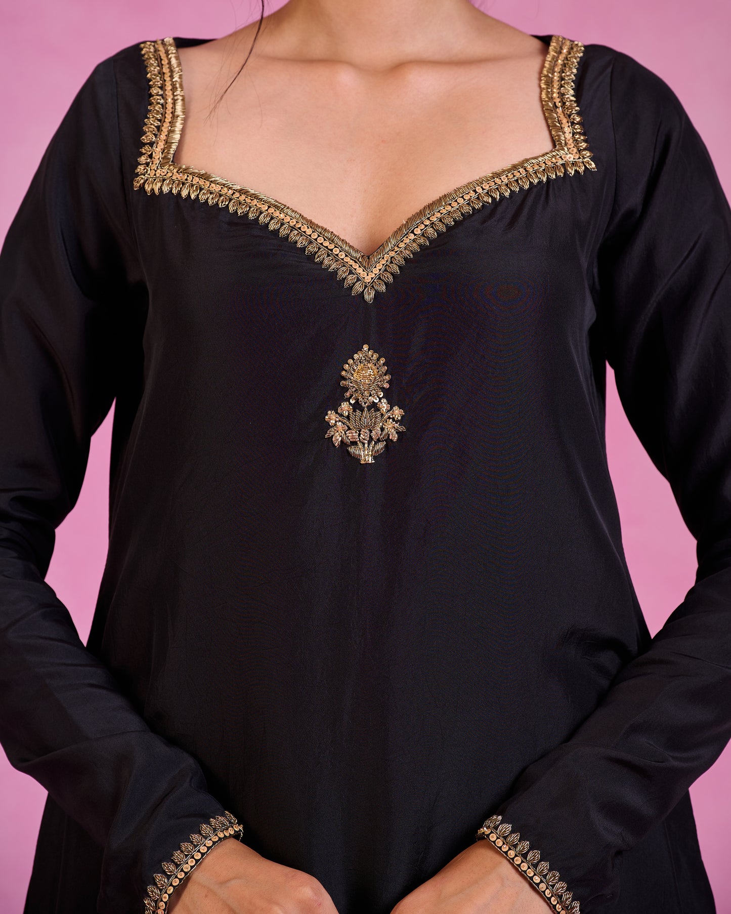 The Eternal Black-Ebony A-Line Kurta set