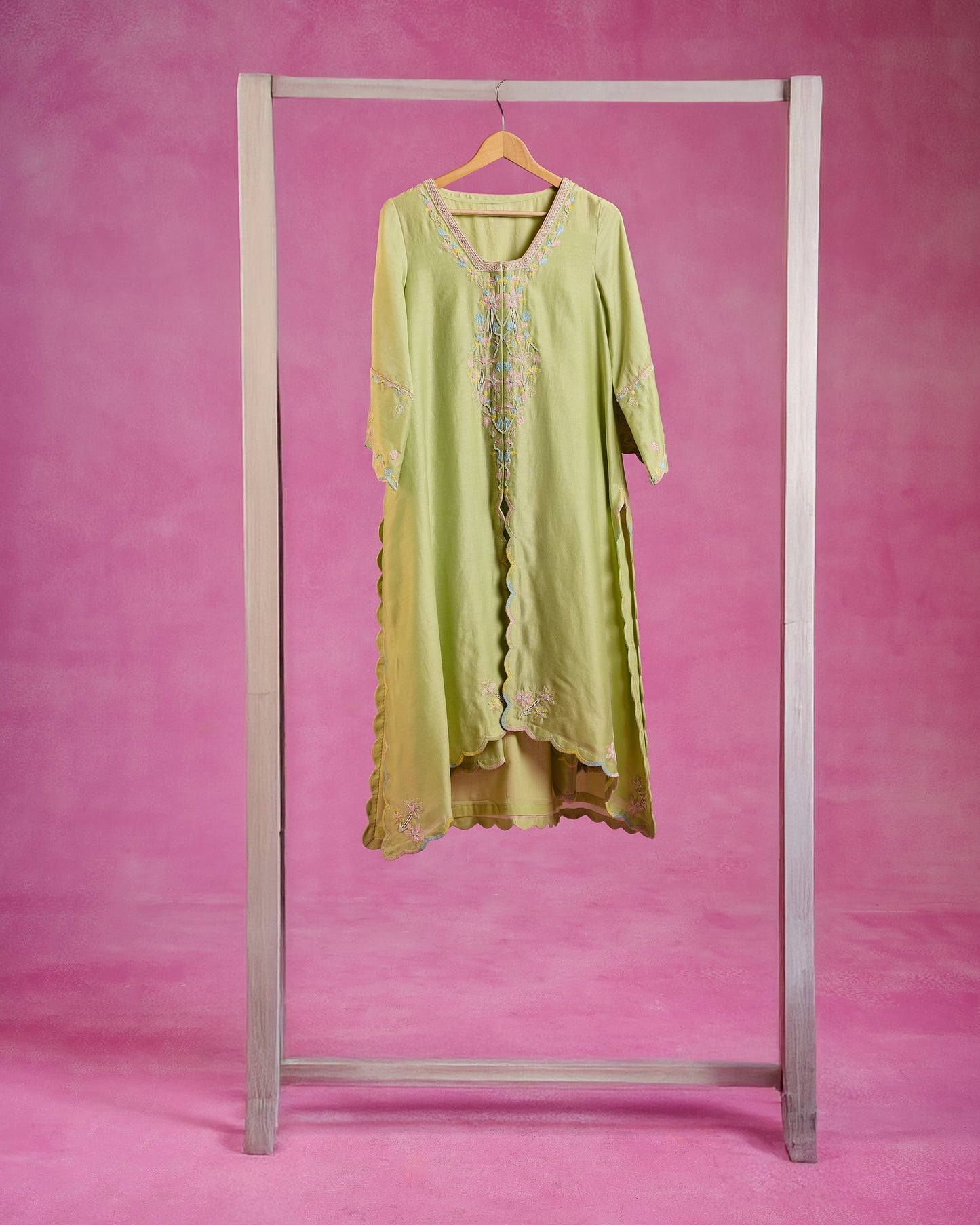 The Ethereal Matcha Green Flowy Suit Set