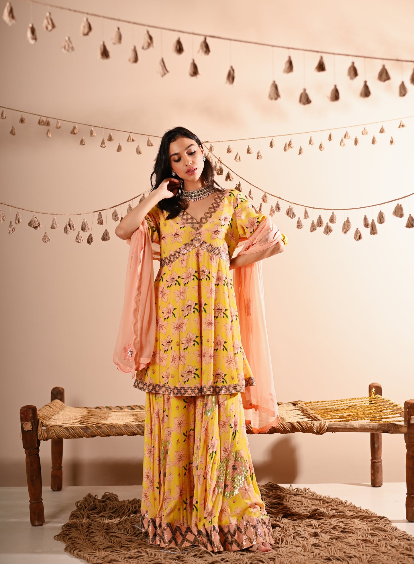 The Rose-Bud Sharara Set