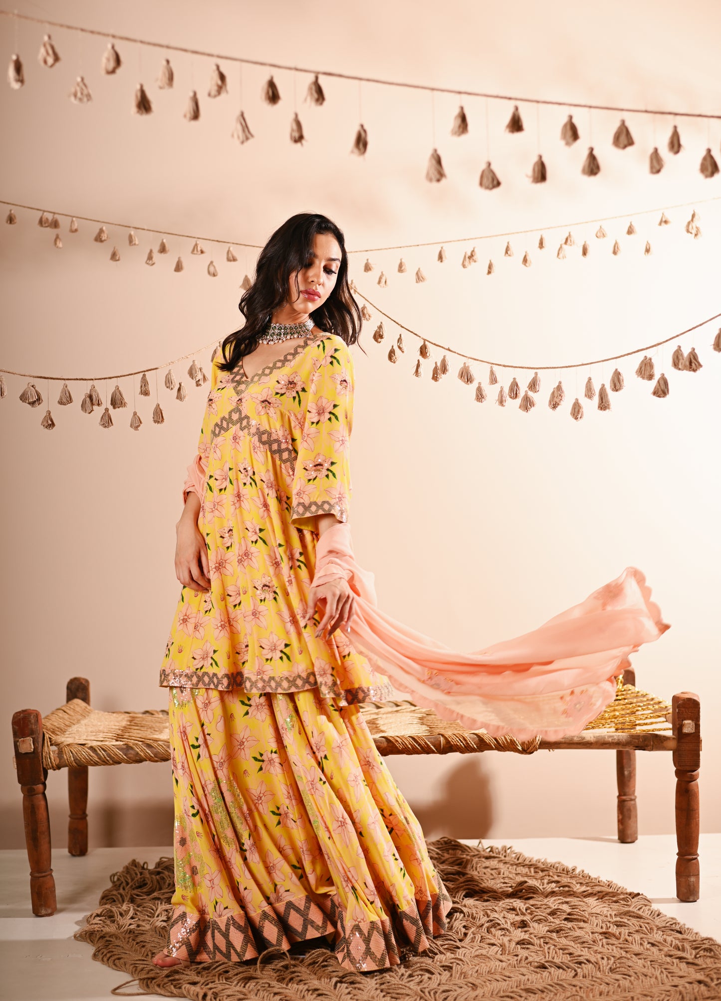 The Rose-Bud Sharara Set
