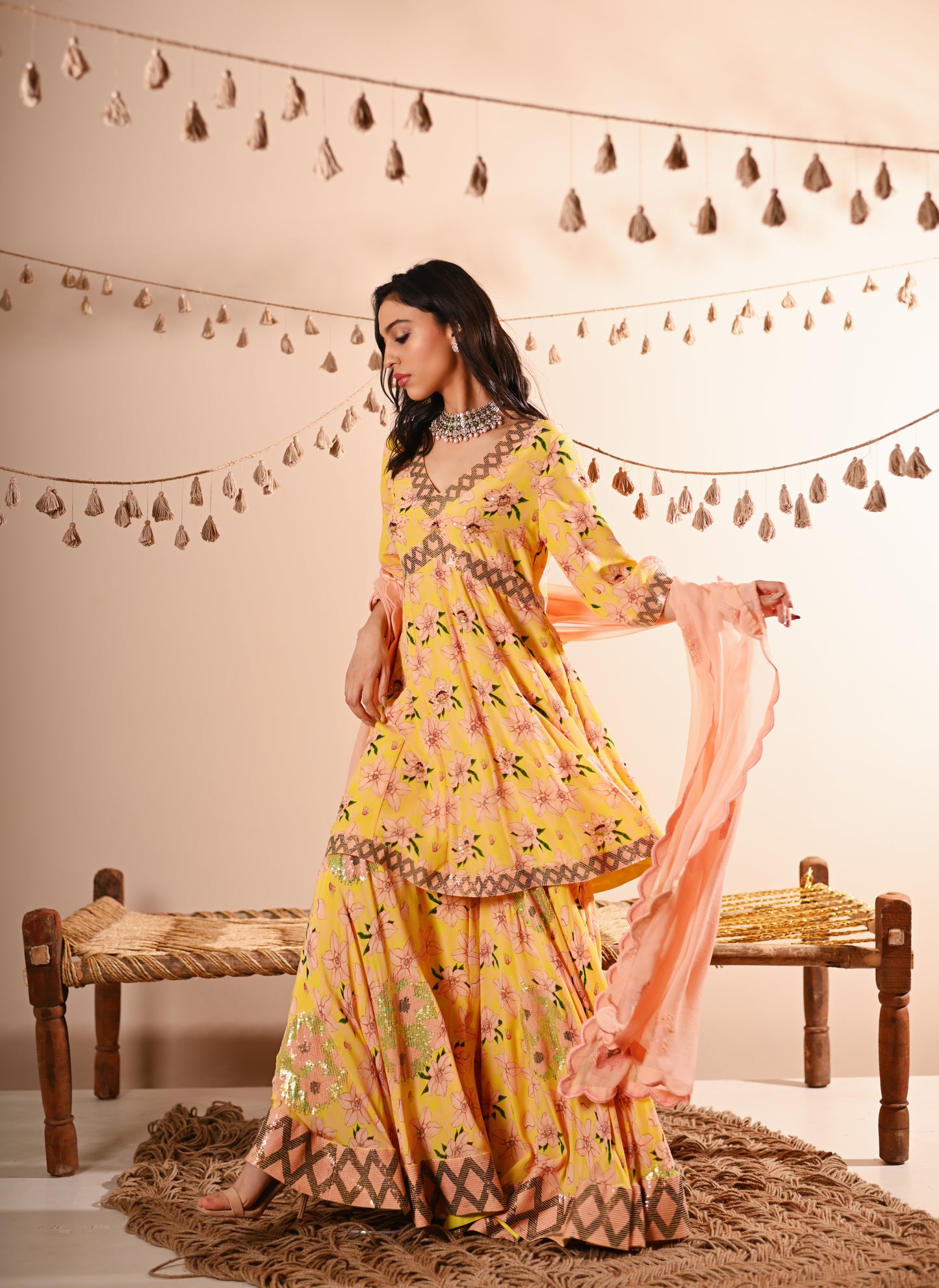 The Rose-Bud Sharara Set