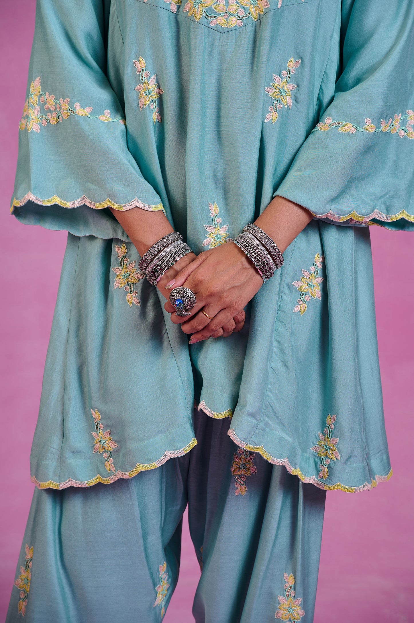 The Ethereal Blue Flared Kurta & Salwar Set