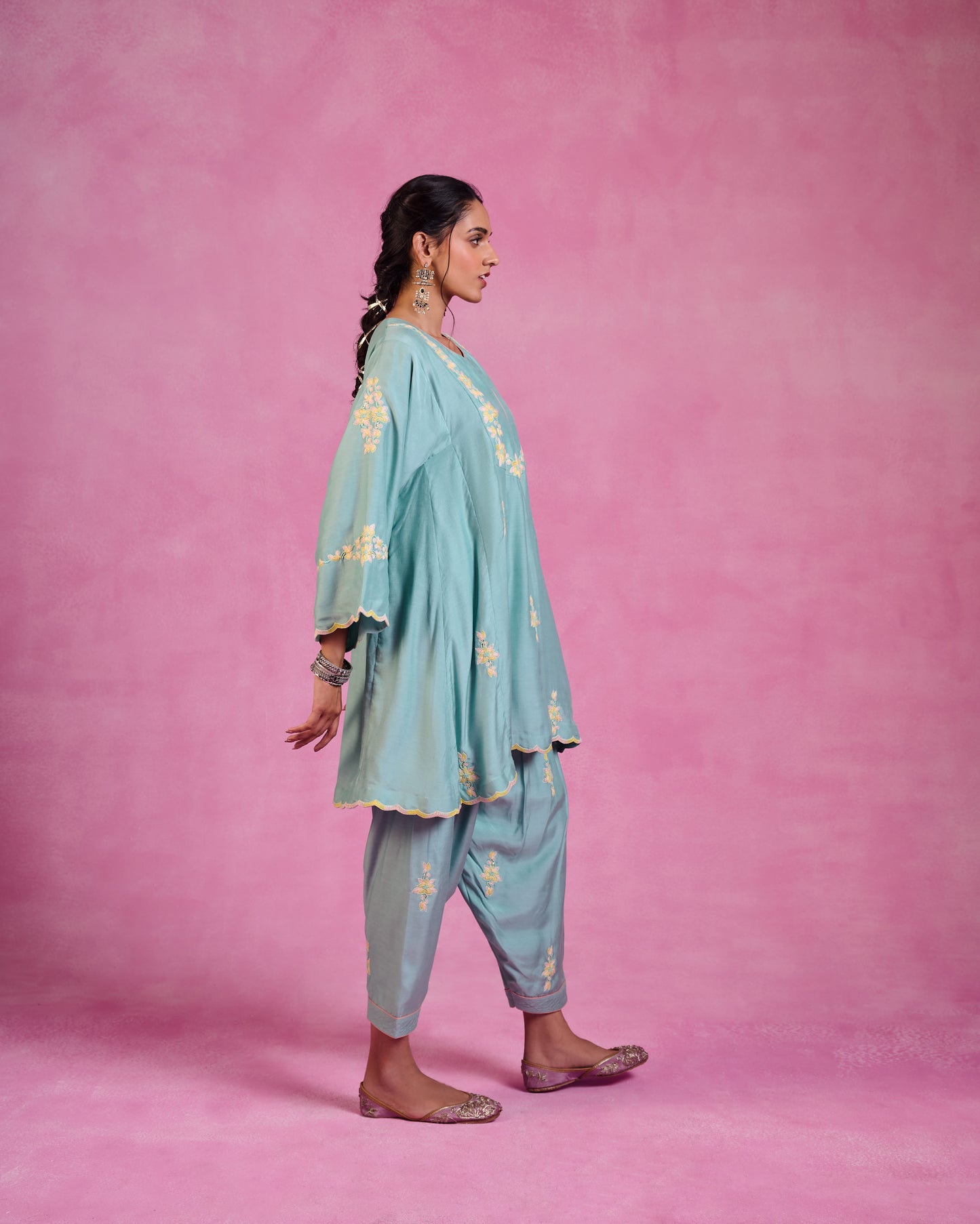The Ethereal Blue Flared Kurta & Salwar Set