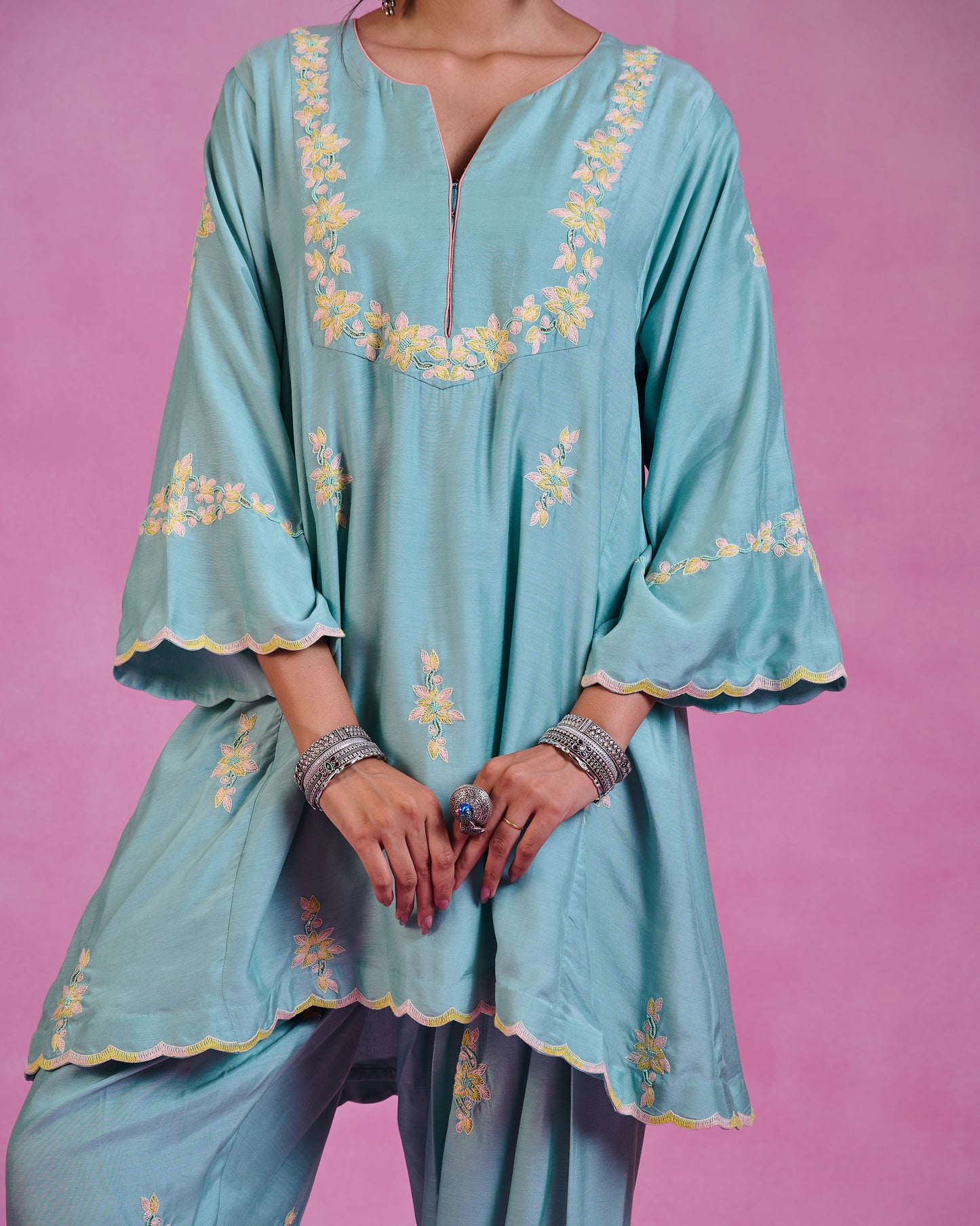 The Ethereal Blue Flared Kurta & Salwar Set