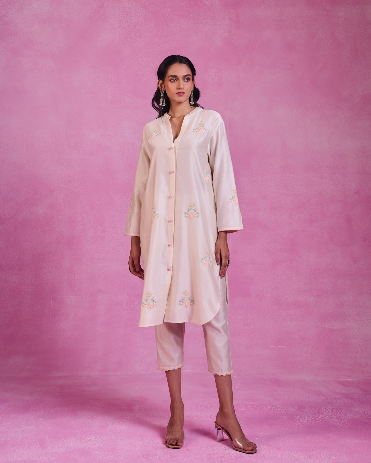 The Ethereal Ivory Button Down Shirt Set