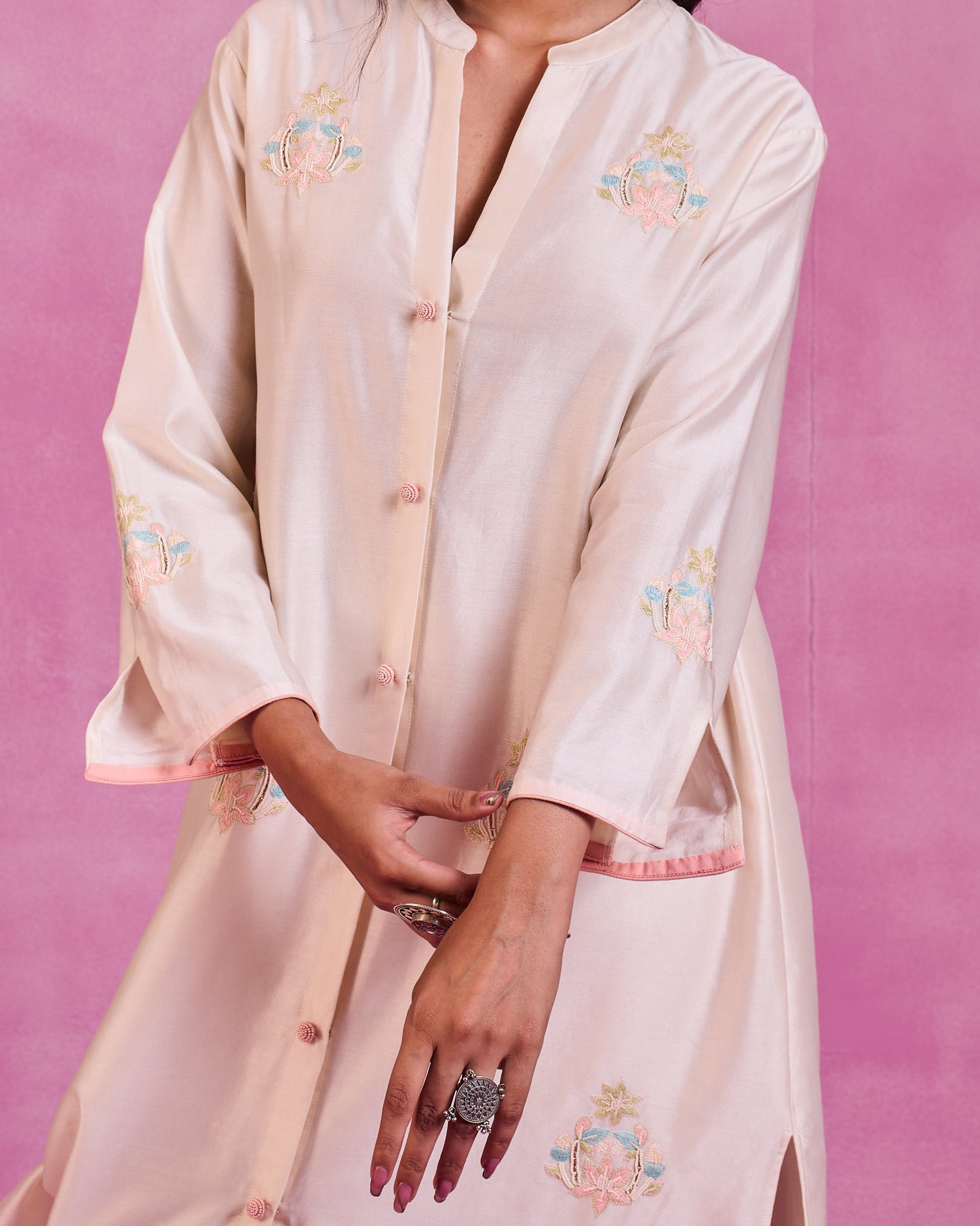 The Ethereal Ivory Button Down Shirt Set