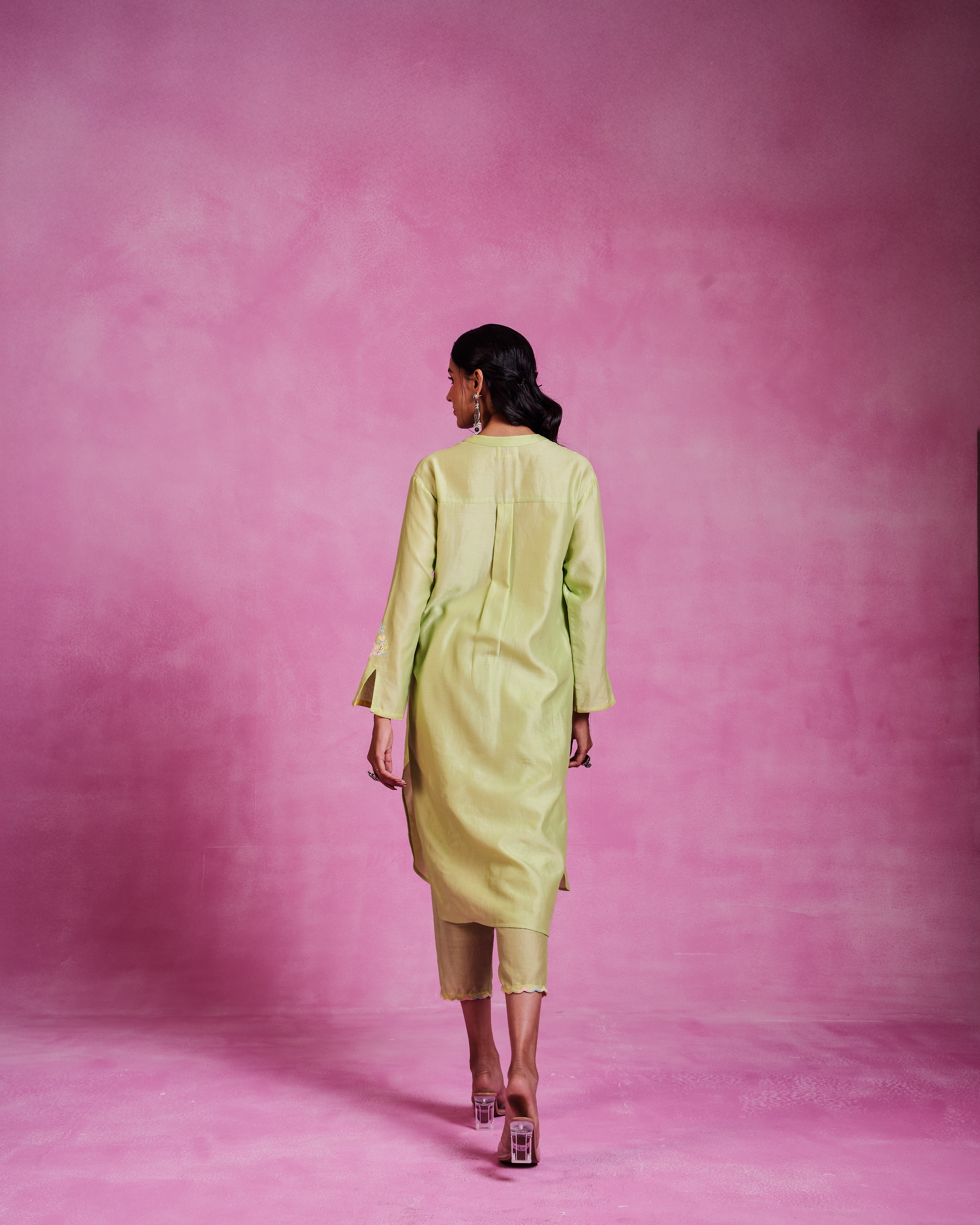 The Ethereal Matcha Green Button Down Shirt Set