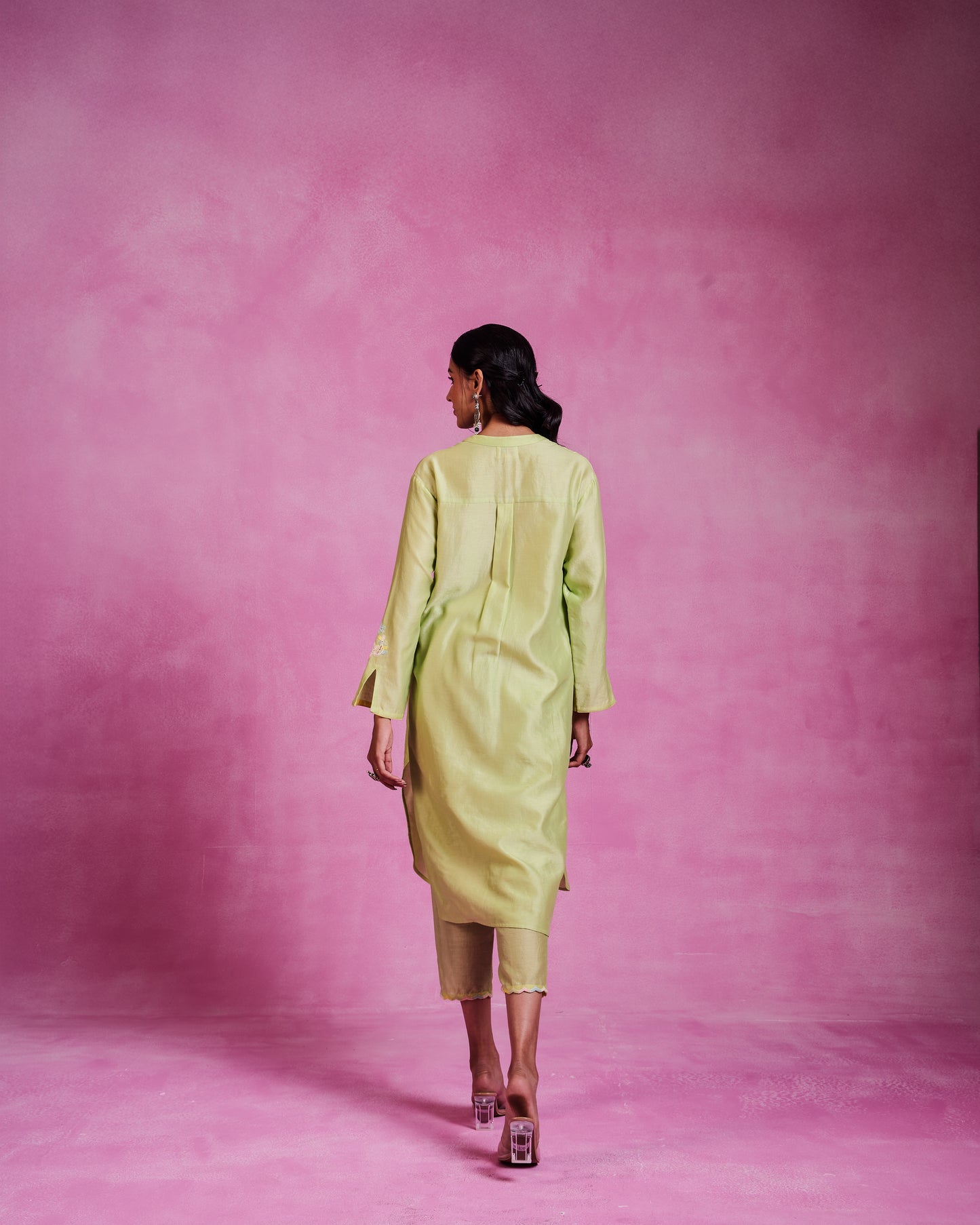 The Ethereal Matcha Green Button Down Shirt Set