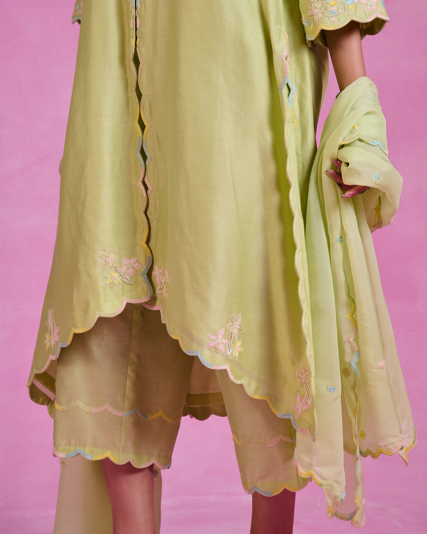 The Ethereal Matcha Green Flowy Suit Set