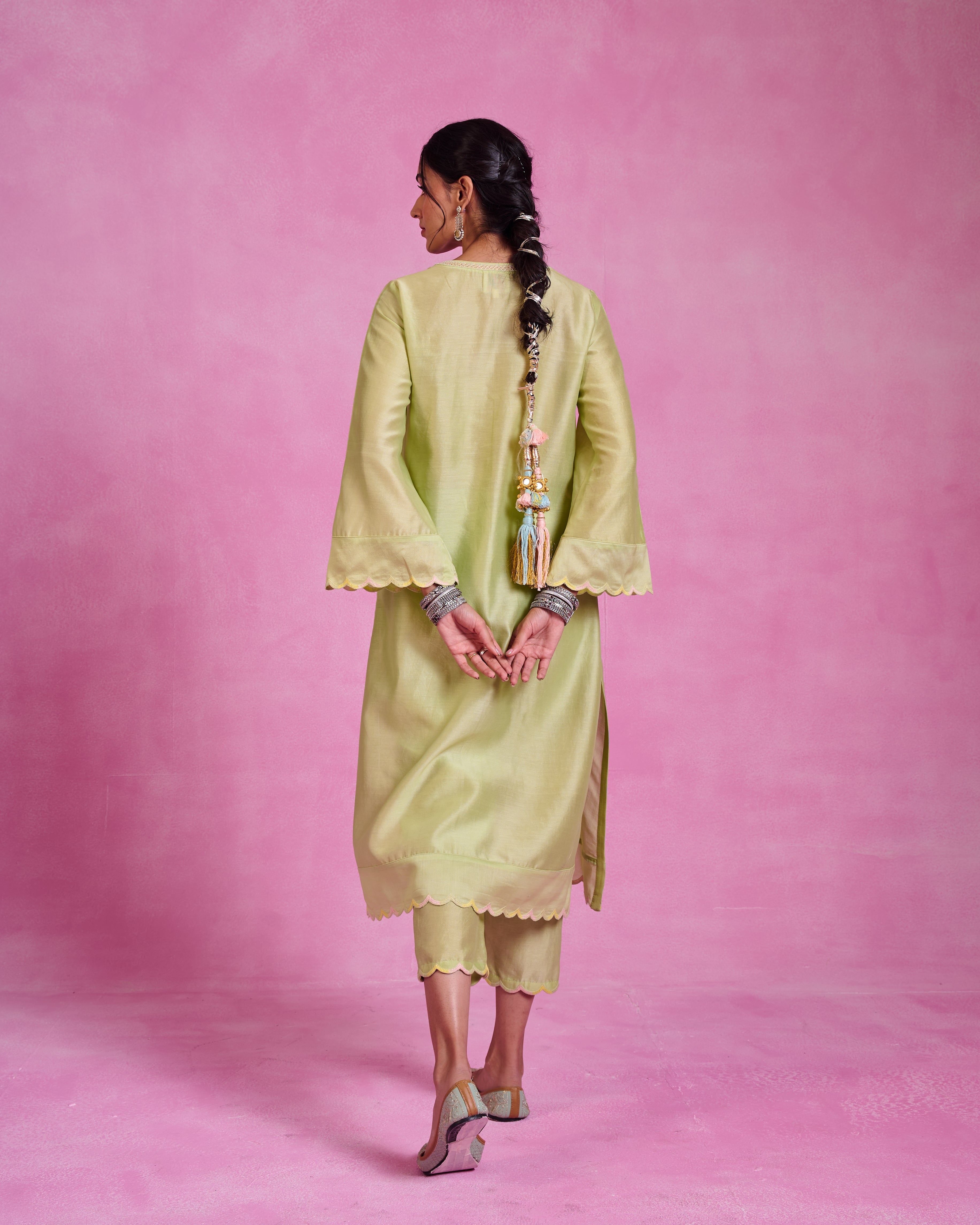 The Ethereal Matcha Green Kaftan Style Kurta Set