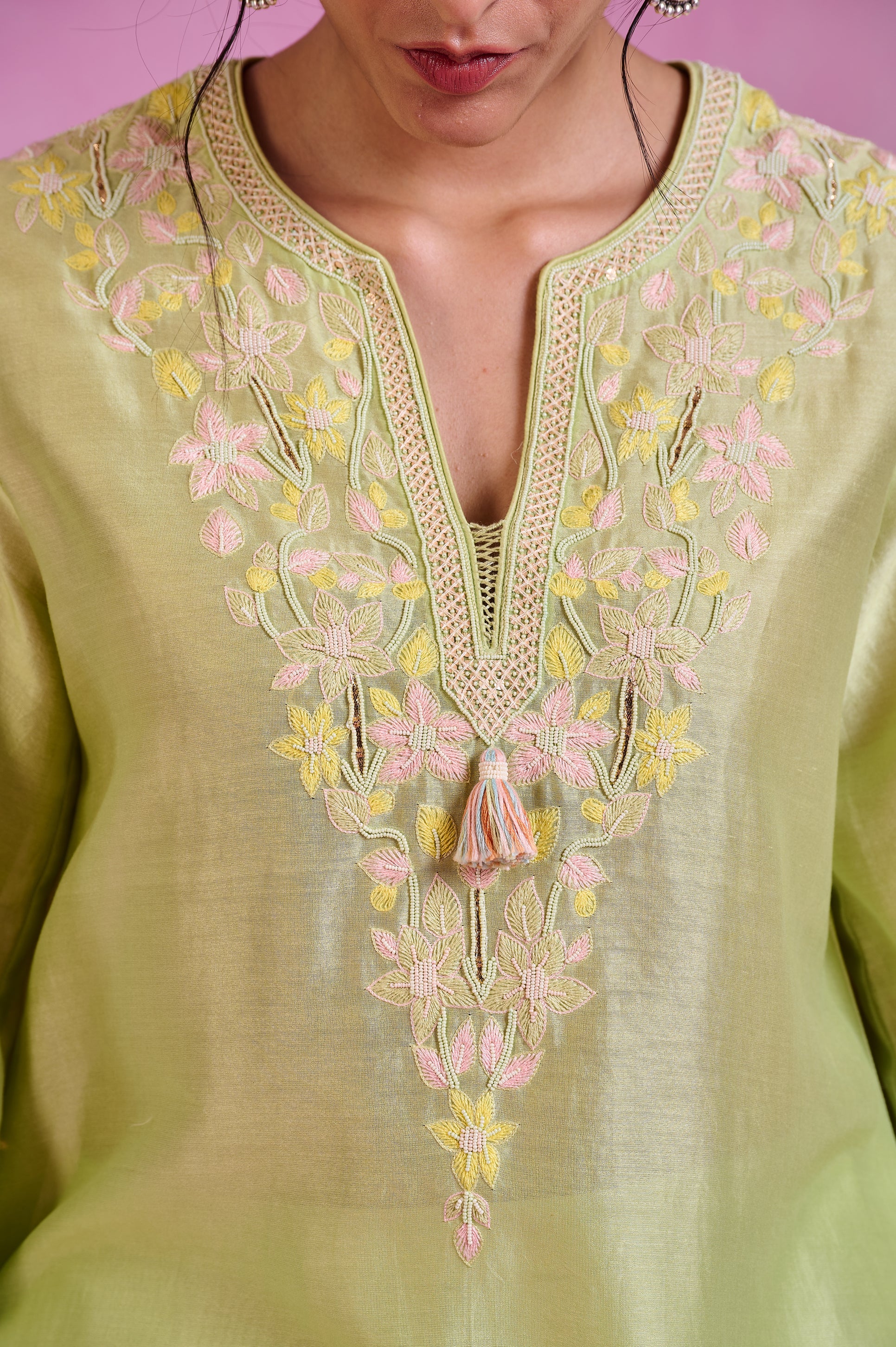 The Ethereal Matcha Green Kaftan Style Kurta Set
