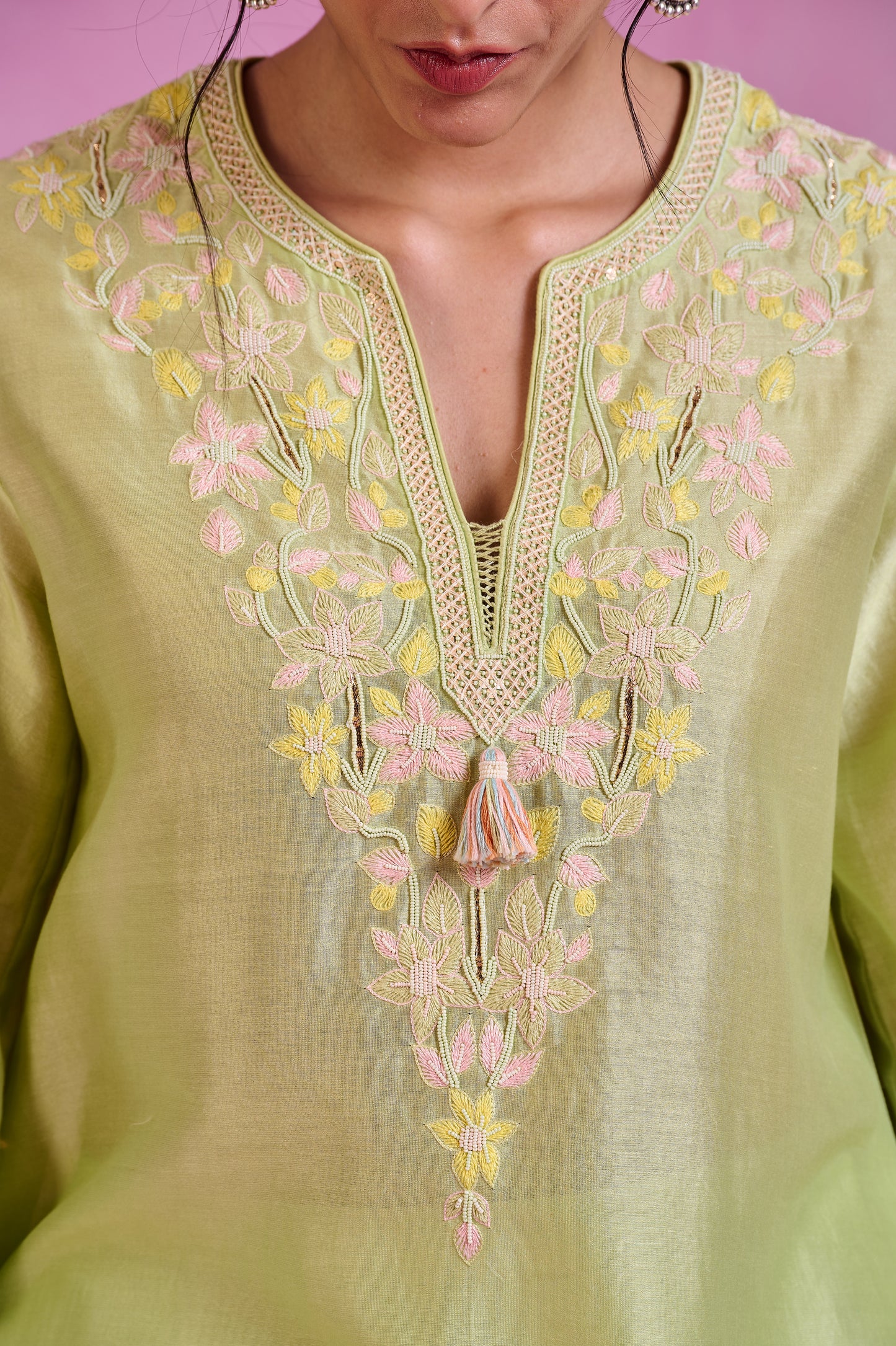 The Ethereal Matcha Green Kaftan Style Kurta Set