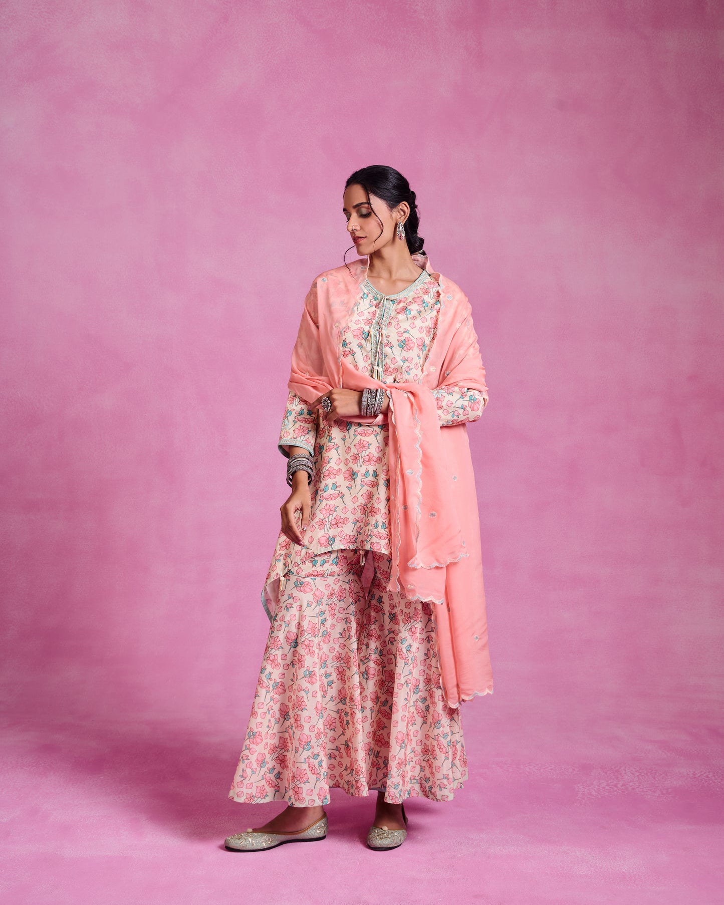 The Ethereal Multi- Coloured Sharara Set