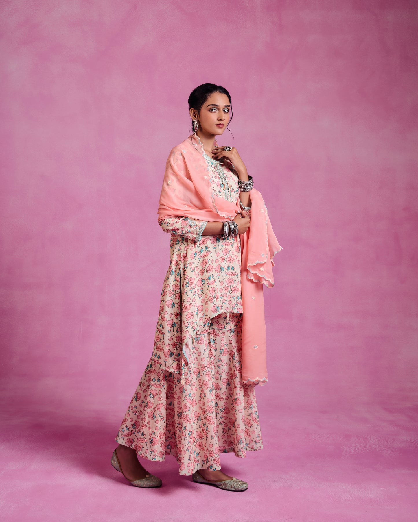 The Ethereal Multi- Coloured Sharara Set
