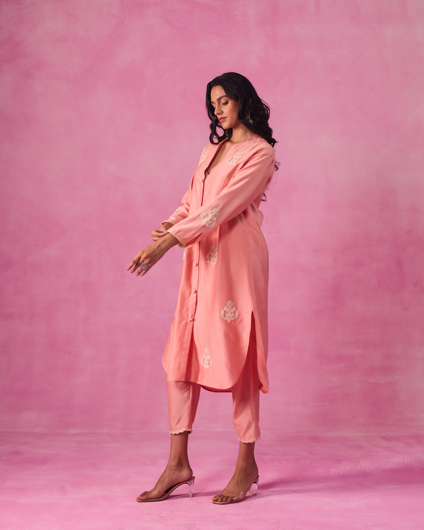 The Ethereal Pink Button Down Shirt Set