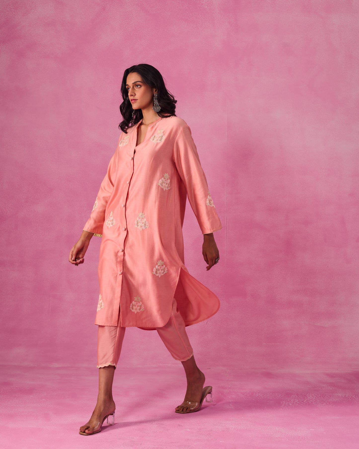 The Ethereal Pink Button Down Shirt Set