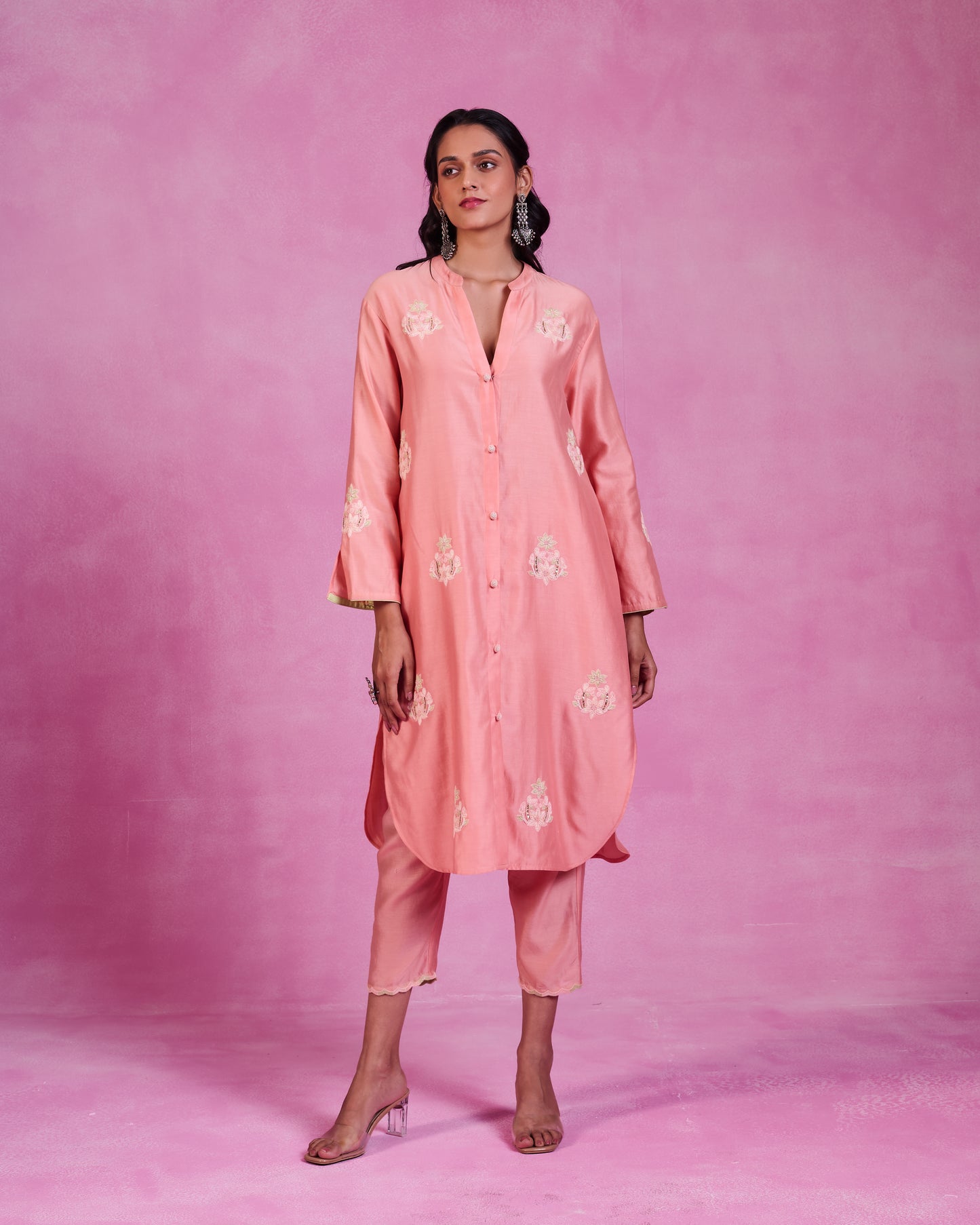 The Ethereal Pink Button Down Shirt Set