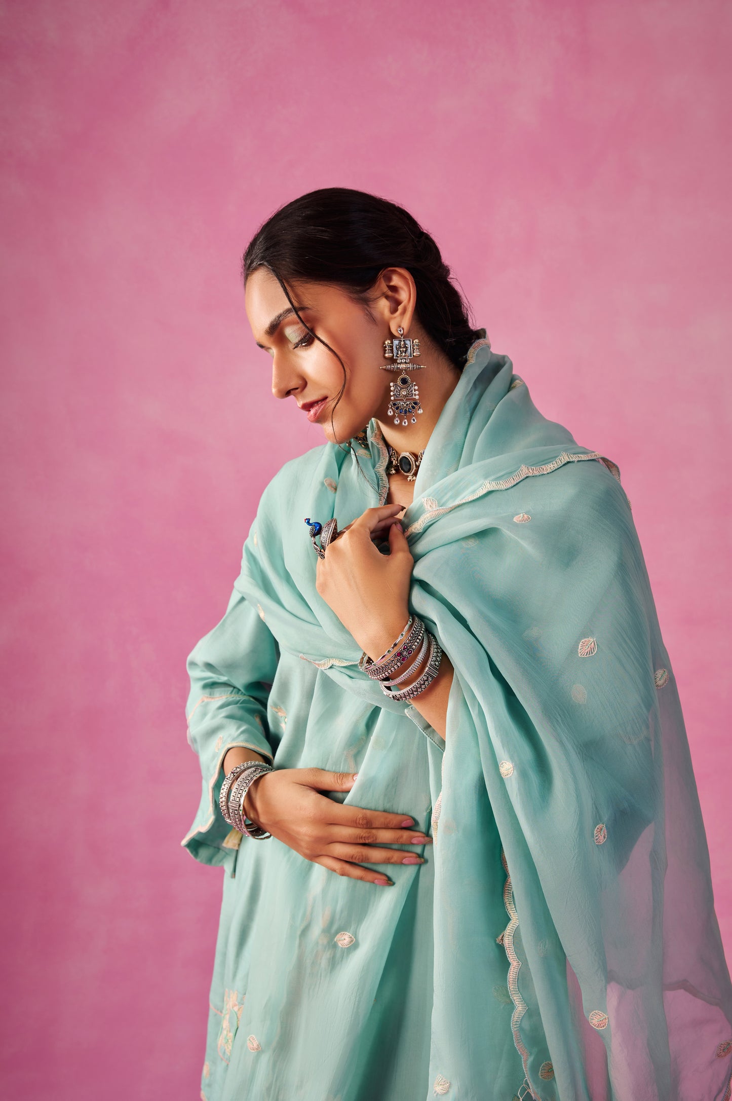 The Ethereal Blue Short- Kurta & Salwar Set