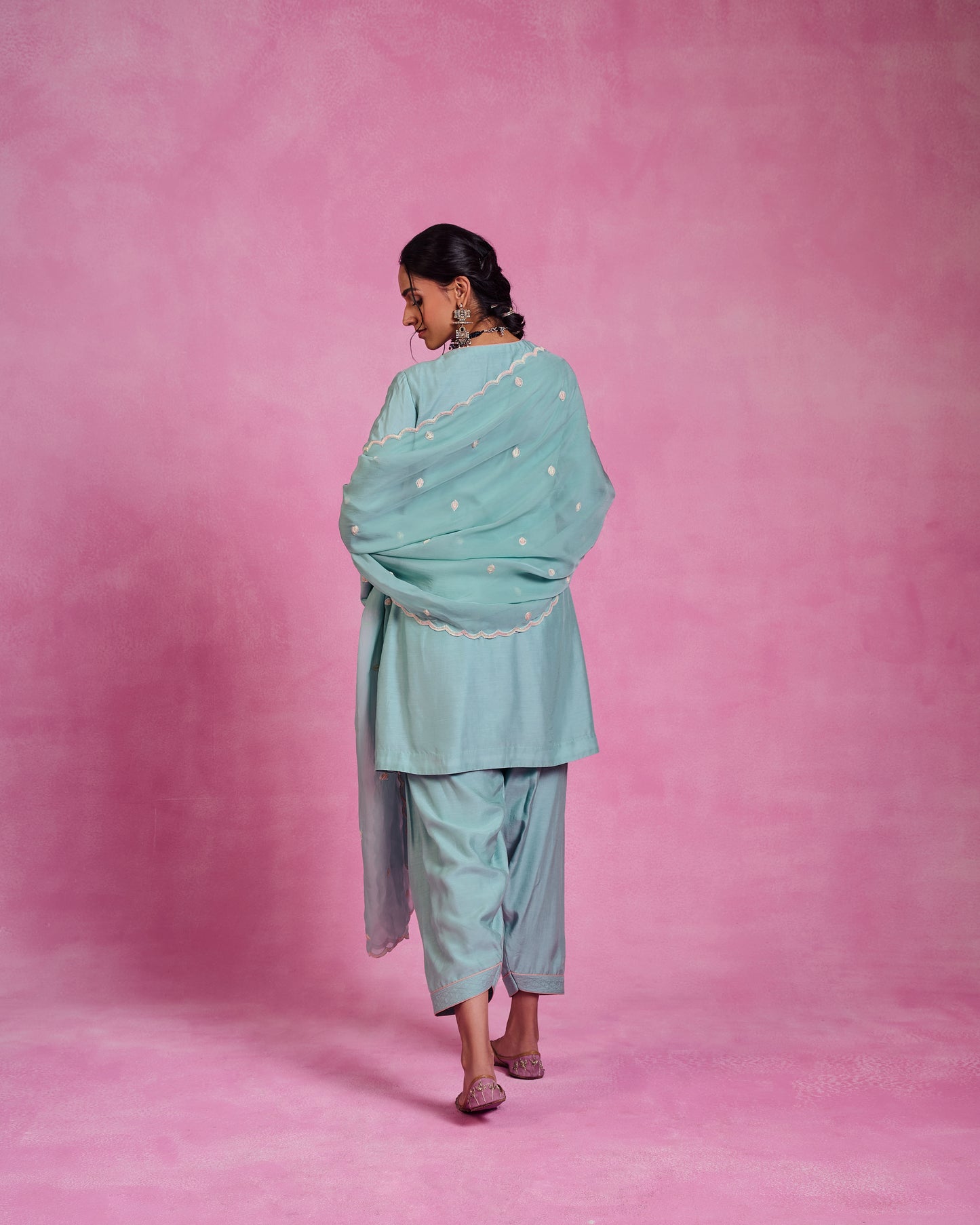 The Ethereal Blue Short- Kurta & Salwar Set