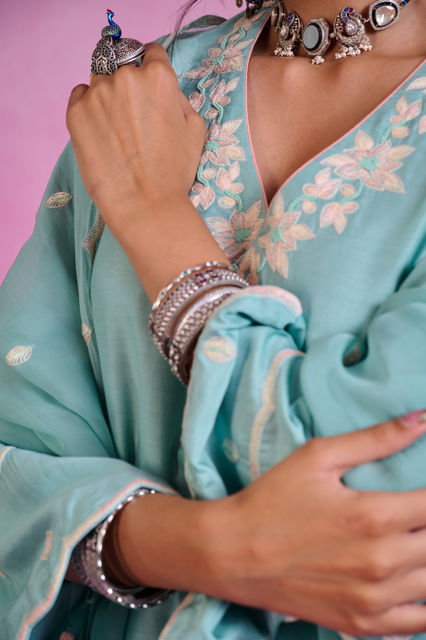 The Ethereal Blue Short- Kurta & Salwar Set