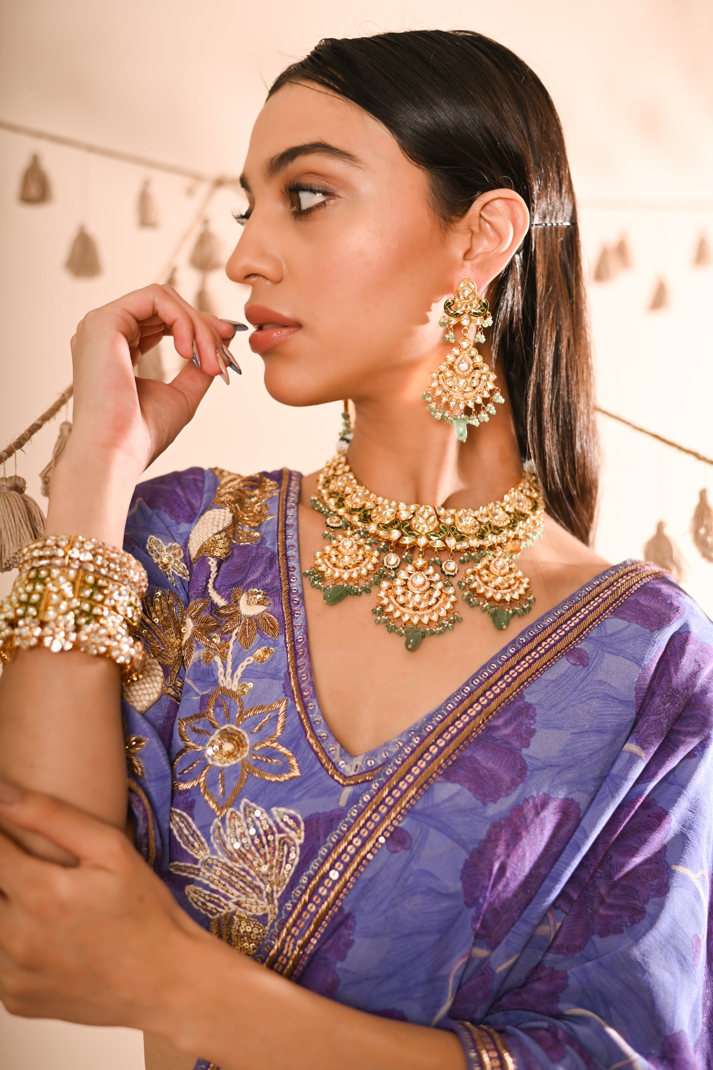 The Poppy Pre-Draped Sharara Saree Set