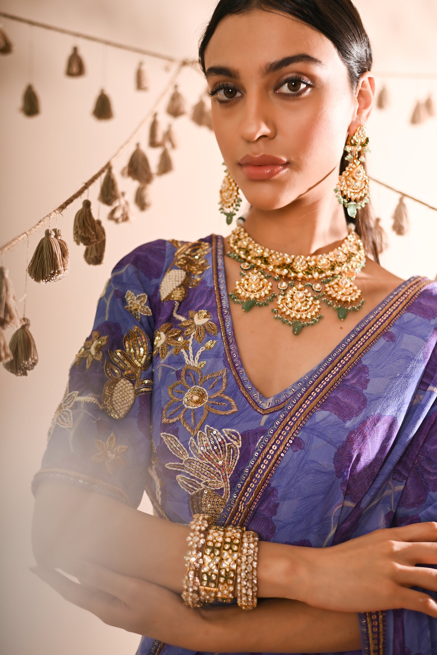 The Poppy Pre-Draped Sharara Saree Set