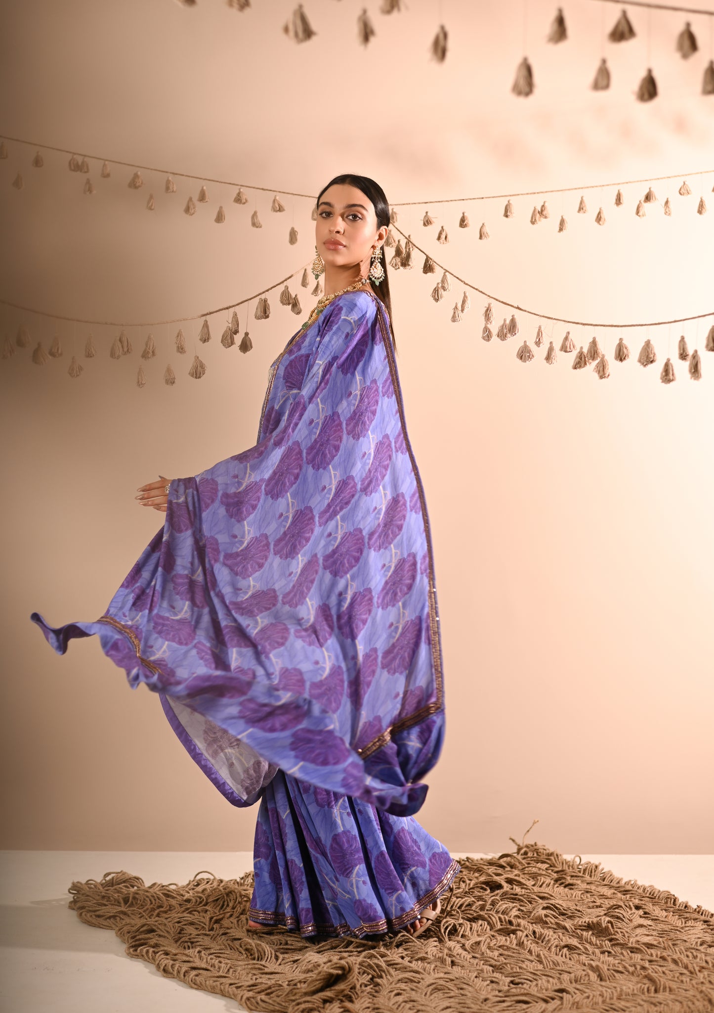 The Poppy Pre-Draped Sharara Saree Set