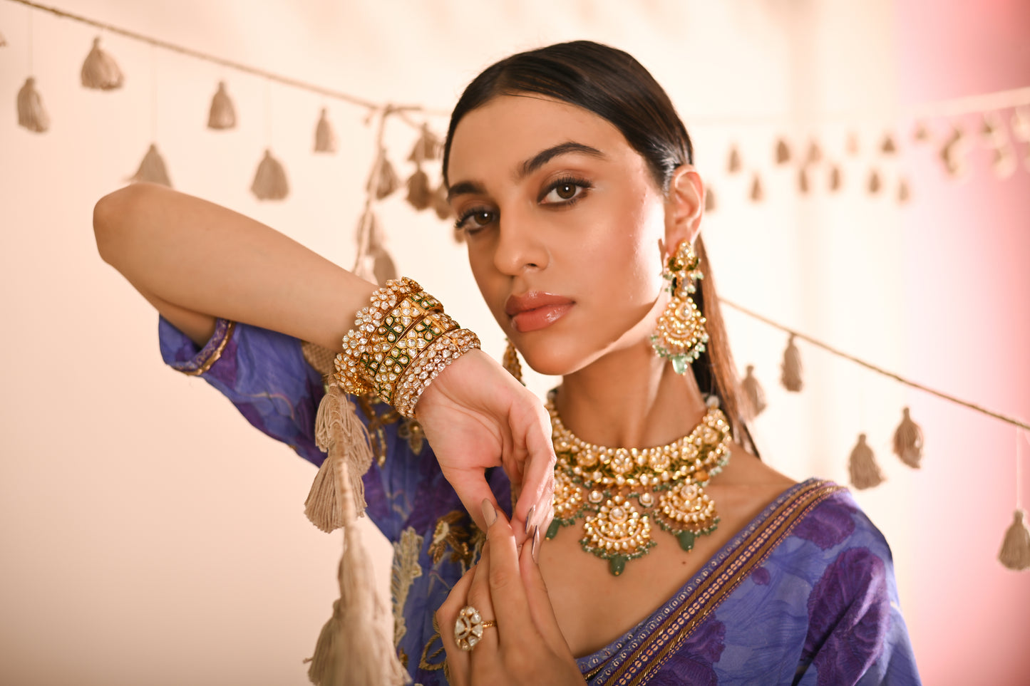 The Poppy Pre-Draped Sharara Saree Set
