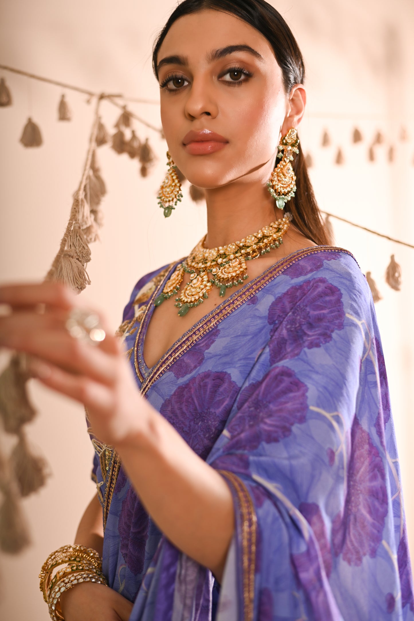 The Poppy Pre-Draped Sharara Saree Set