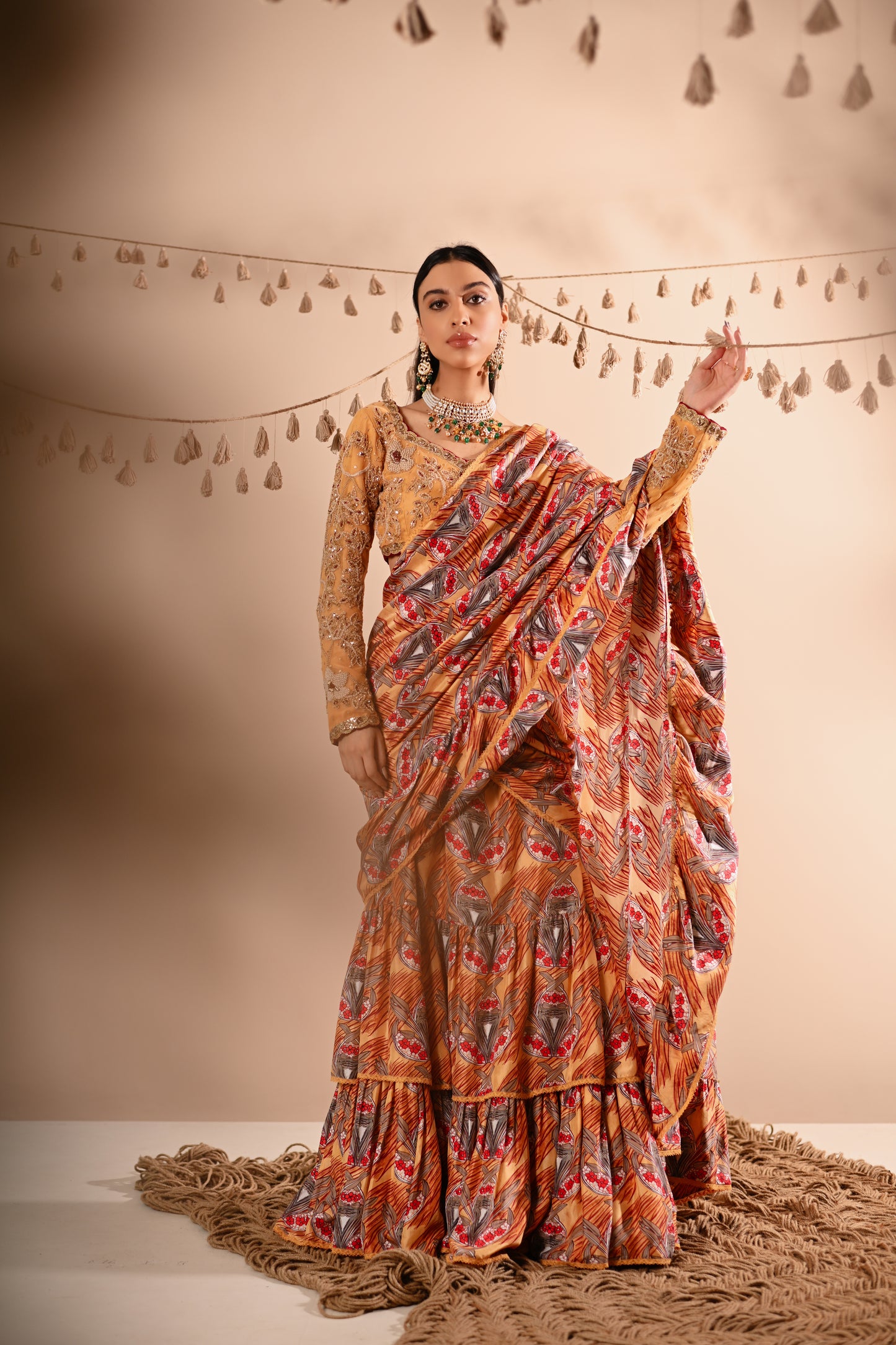 The Trumpet Flower Pre-Draped Lehenga Saree