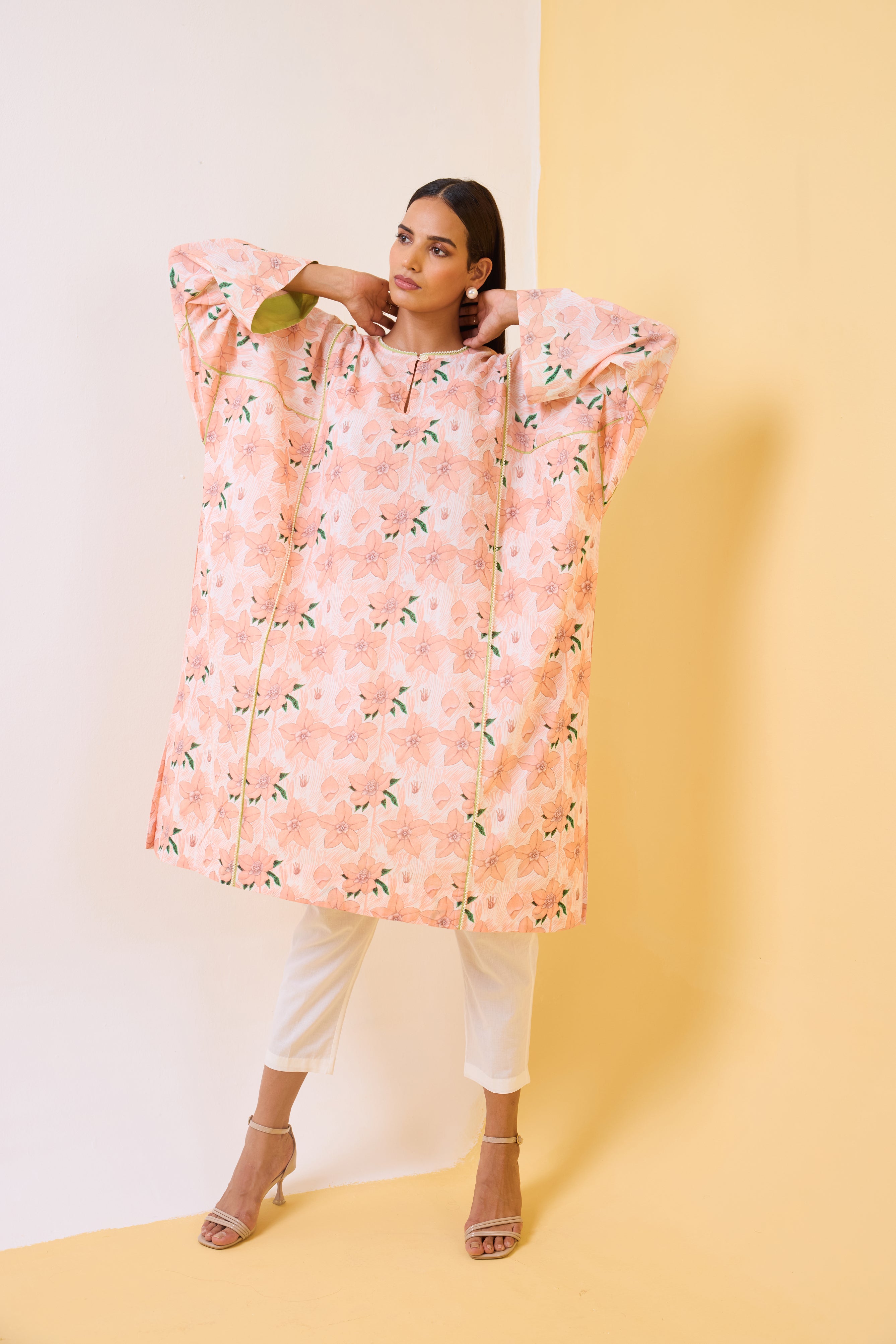 The Peachy Rose-Bud Pheran Kurta Set