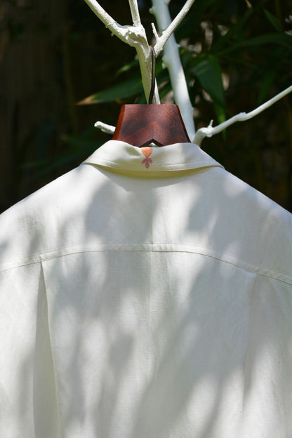 Fusion panel ivory linen shirt